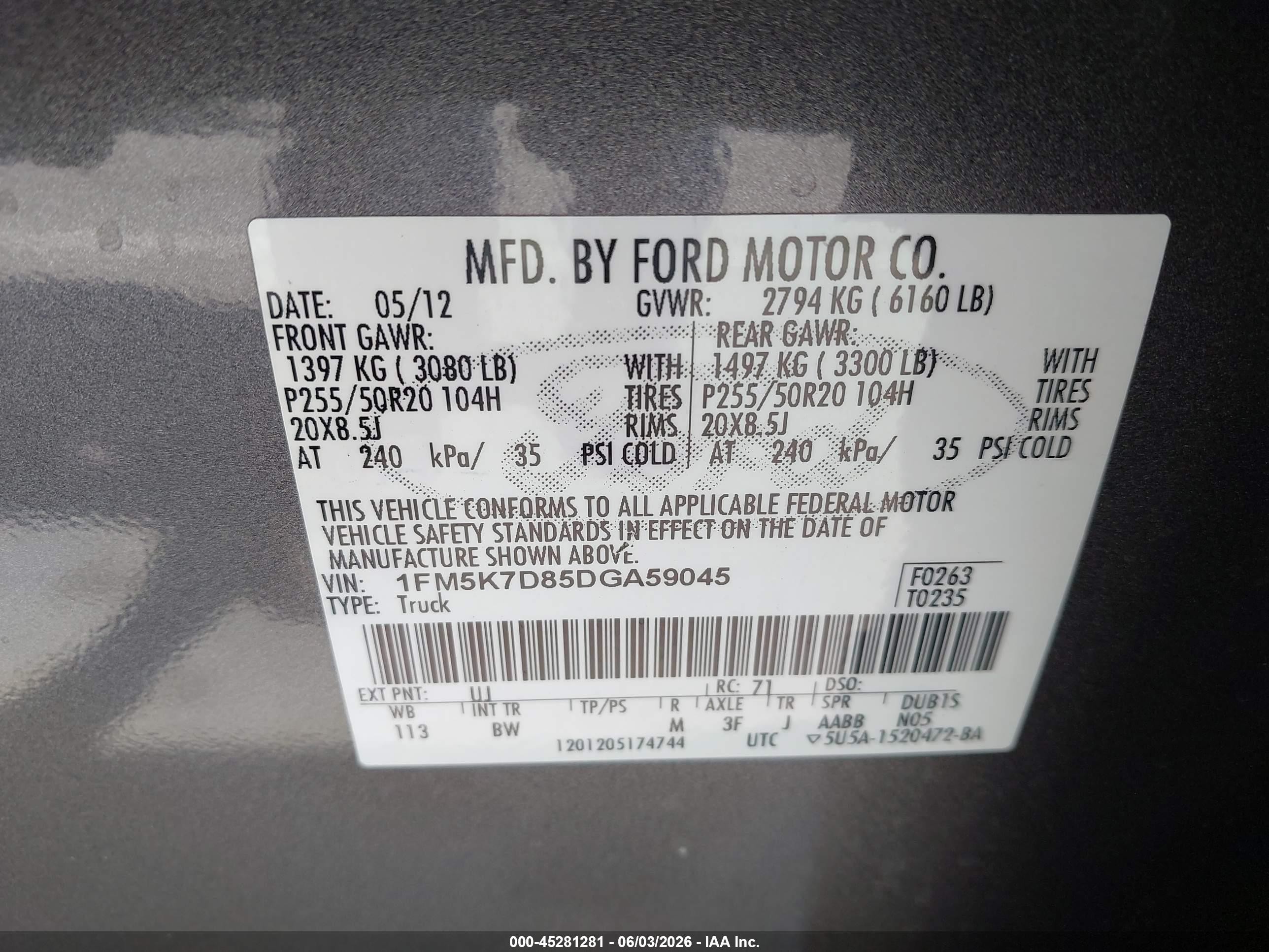 2013 Ford Explorer Xlt Gray vin: 1FM5K7D85DGA59045