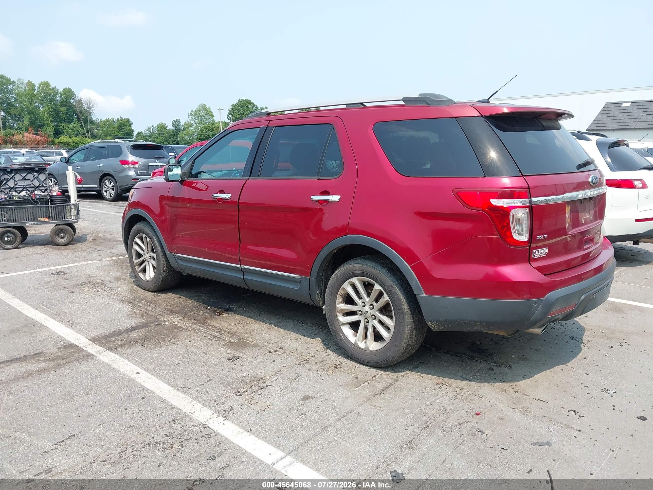 2013 Ford Explorer Xlt Red vin: 1FM5K7D85DGB75457