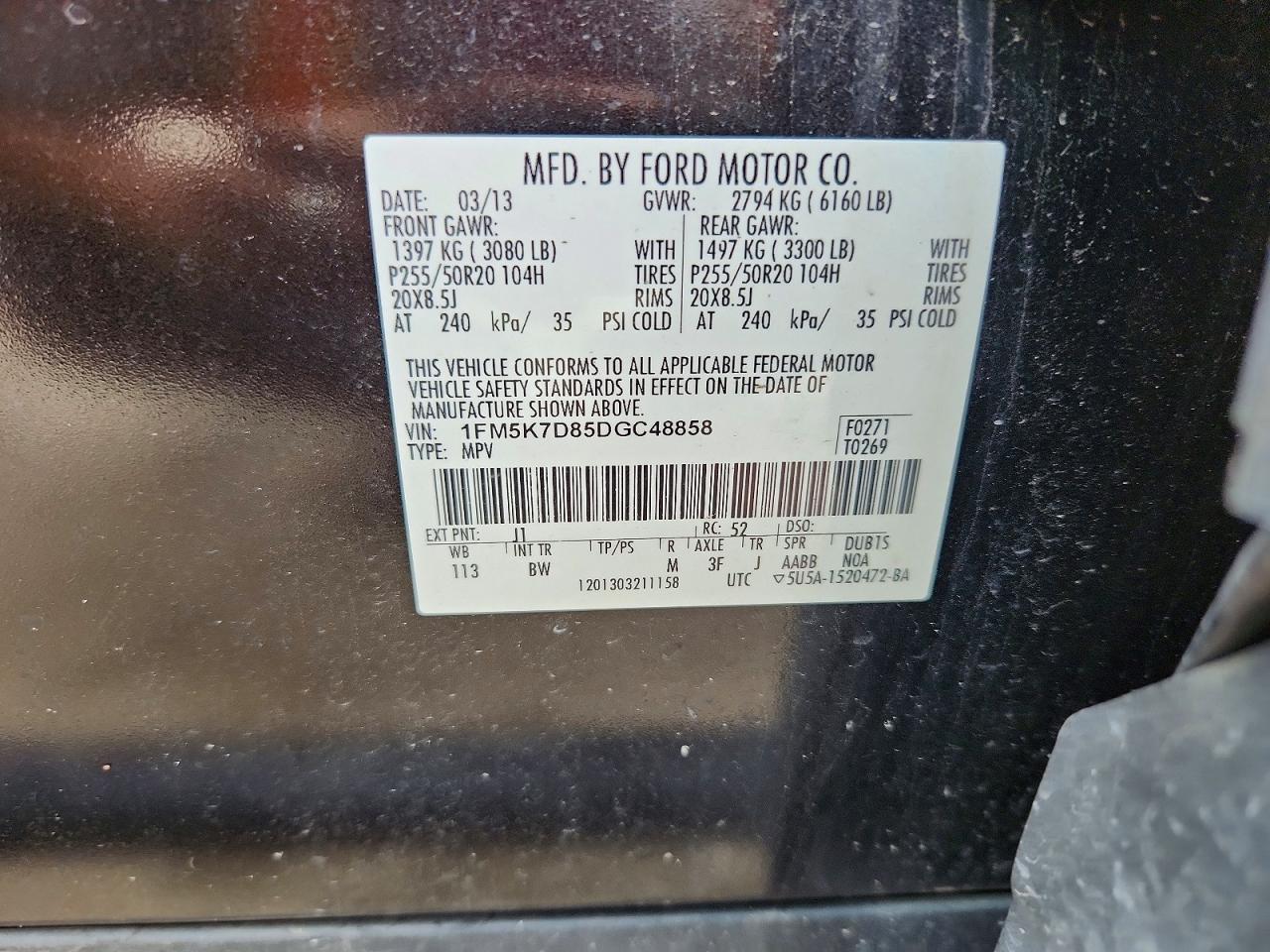 2013 Ford Explorer Xlt Черный vin: 1FM5K7D85DGC48858