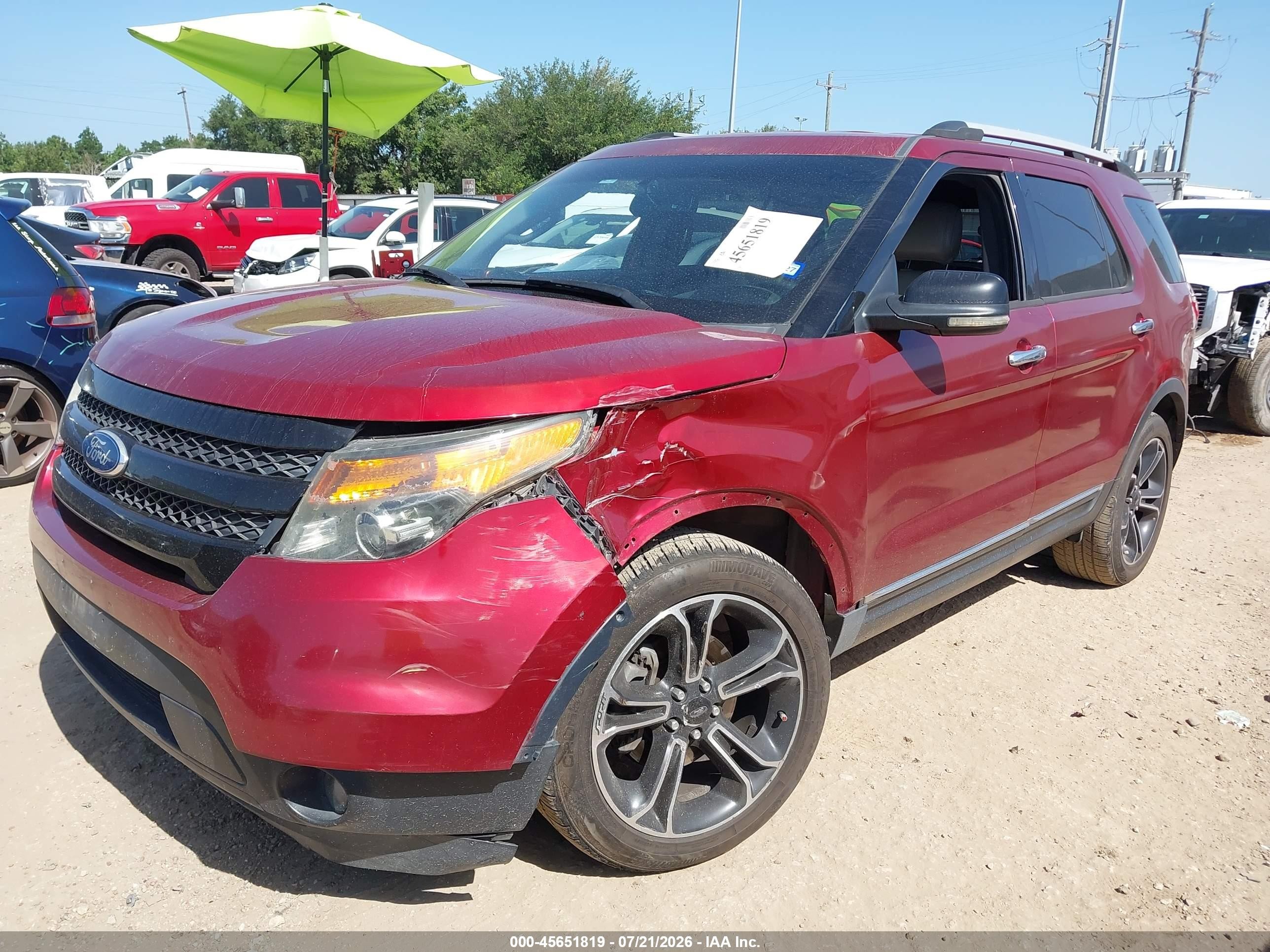 2013 Ford Explorer Xlt Red vin: 1FM5K7D86DGA58549