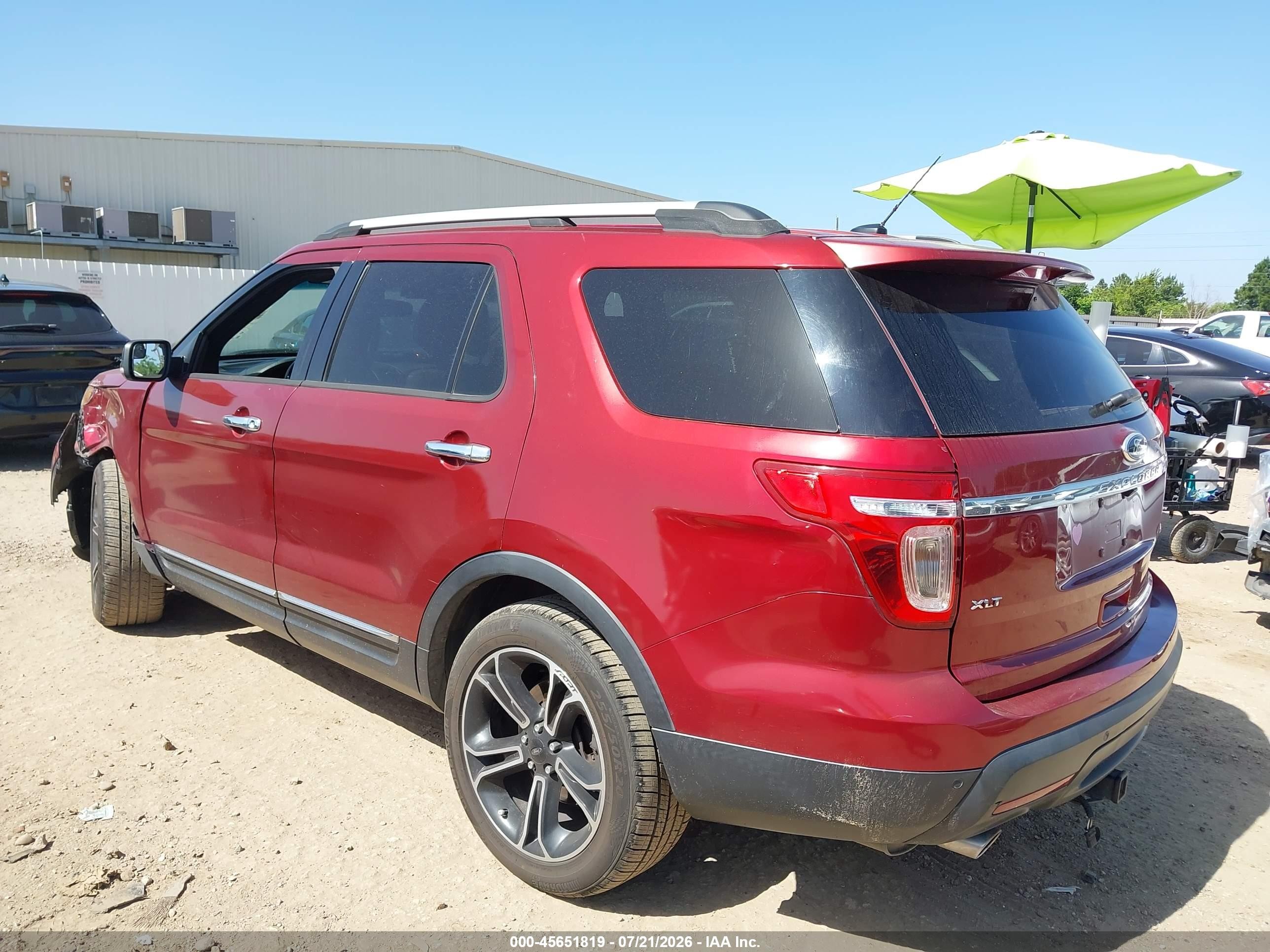 2013 Ford Explorer Xlt Red vin: 1FM5K7D86DGA58549