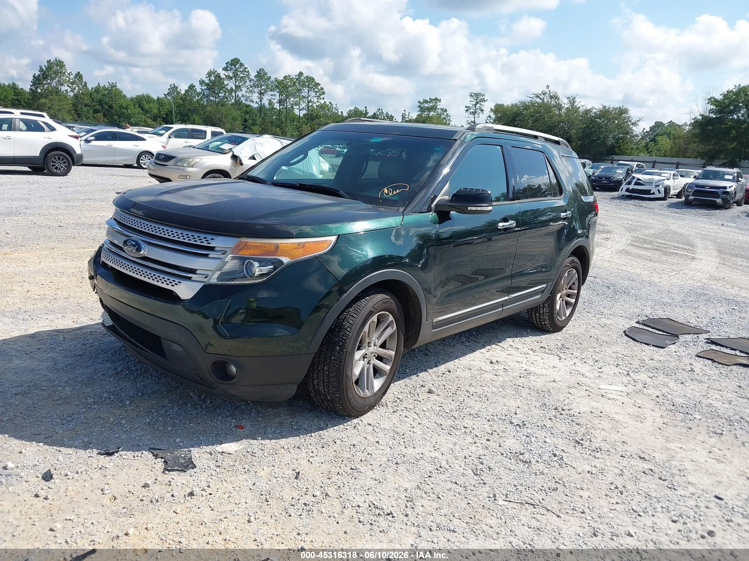 2013 Ford Explorer Xlt Green vin: 1FM5K7D86DGB46419
