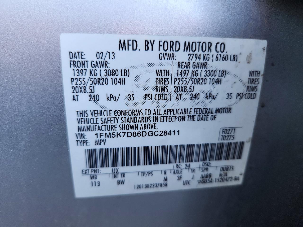 2013 Ford Explorer Xlt Silver vin: 1FM5K7D86DGC28411