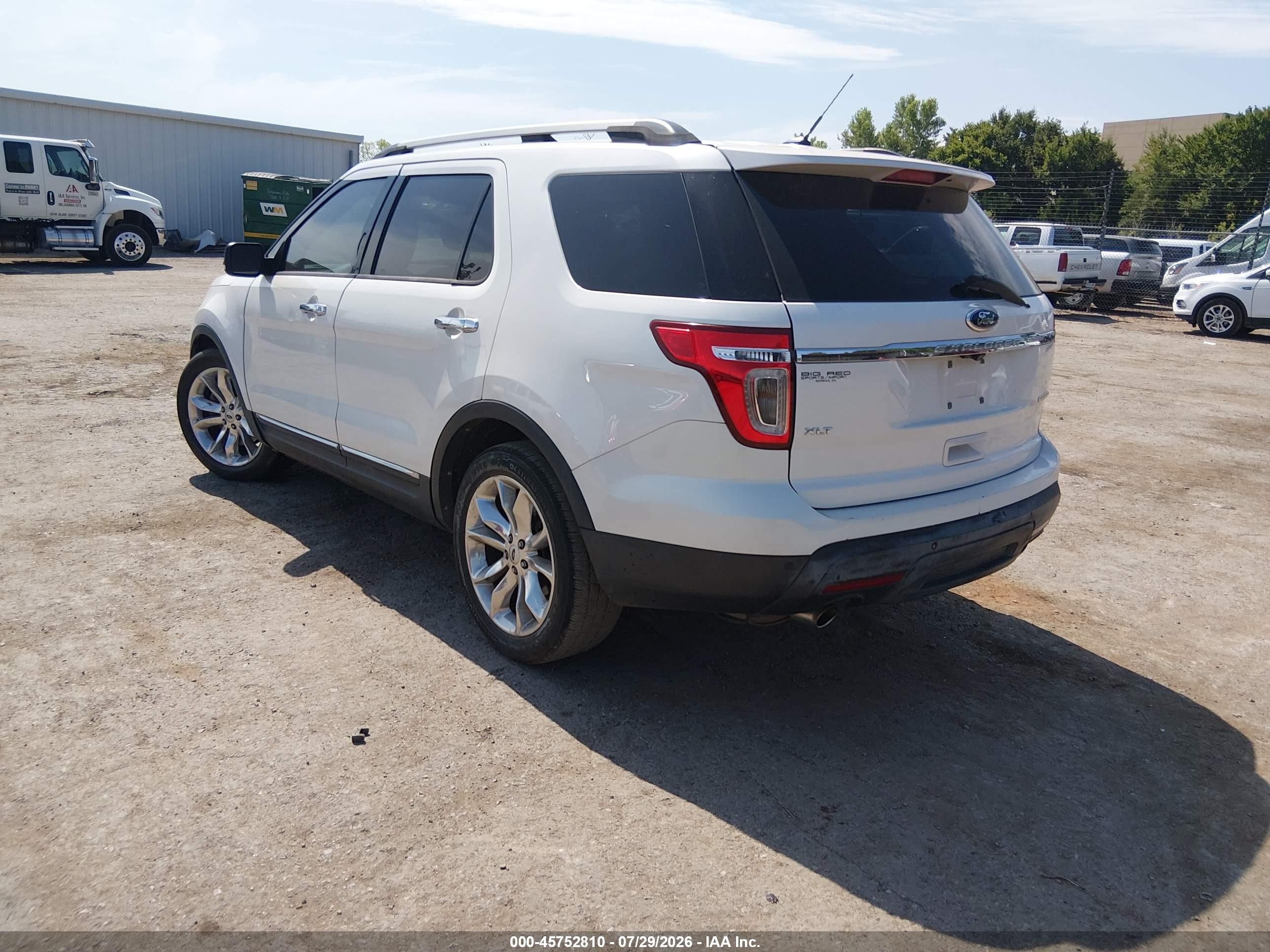 2013 Ford Explorer Xlt White vin: 1FM5K7D86DGC48531