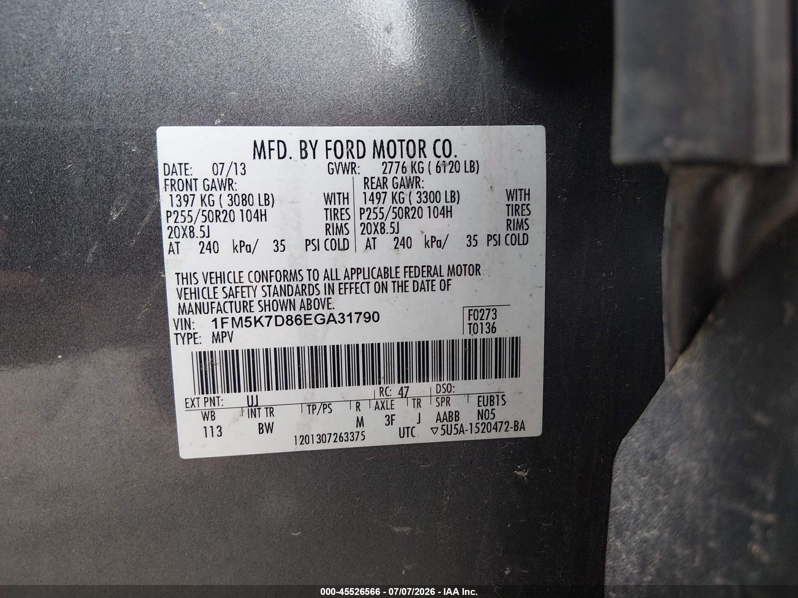 2014 Ford Explorer Xlt Серый vin: 1FM5K7D86EGA31790