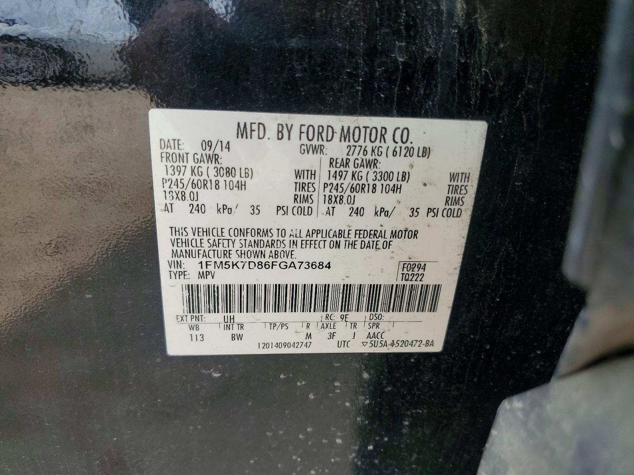 2015 Ford Explorer Xlt Черный vin: 1FM5K7D86FGA73684