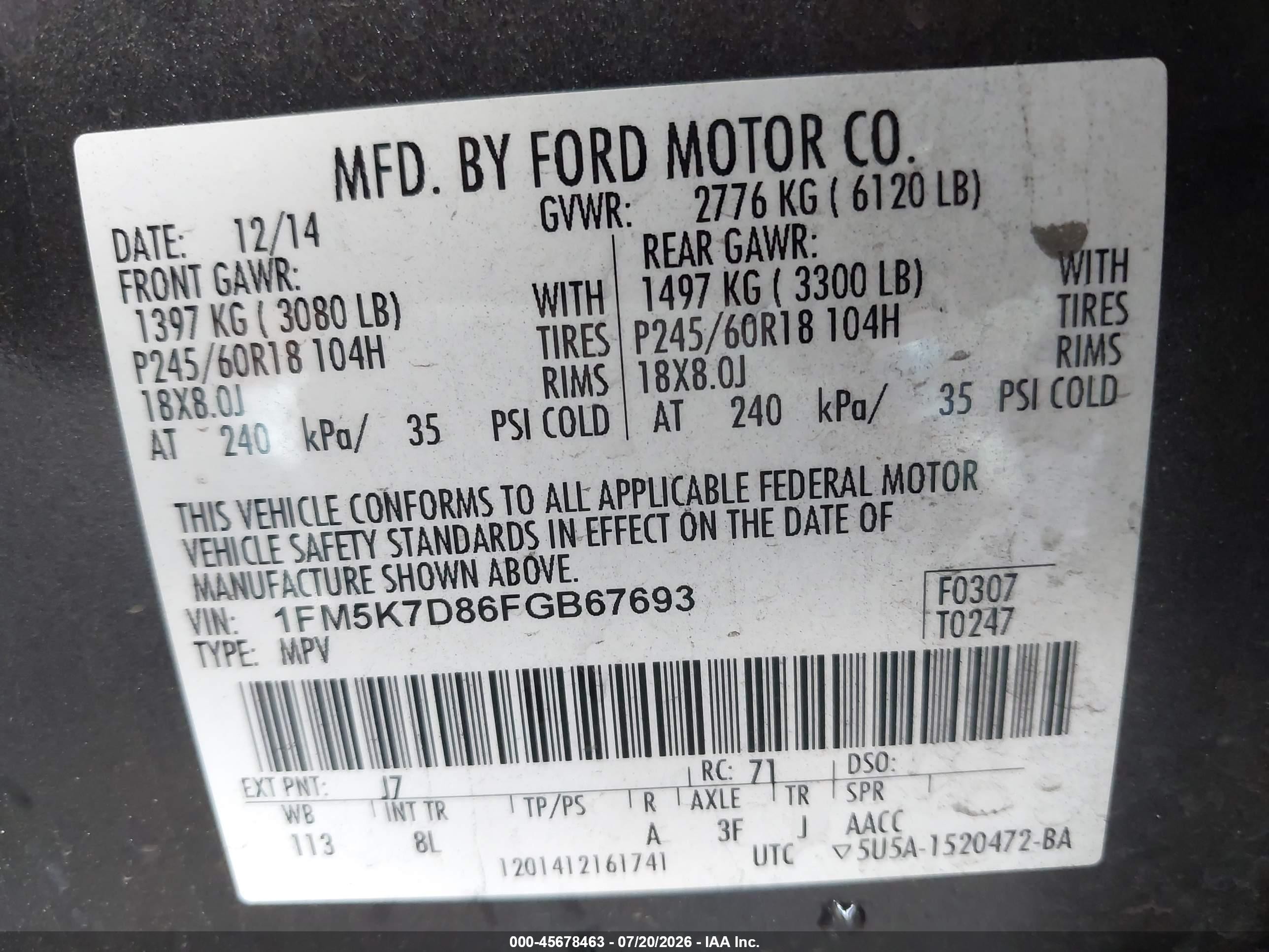 2015 Ford Explorer Xlt Gray vin: 1FM5K7D86FGB67693
