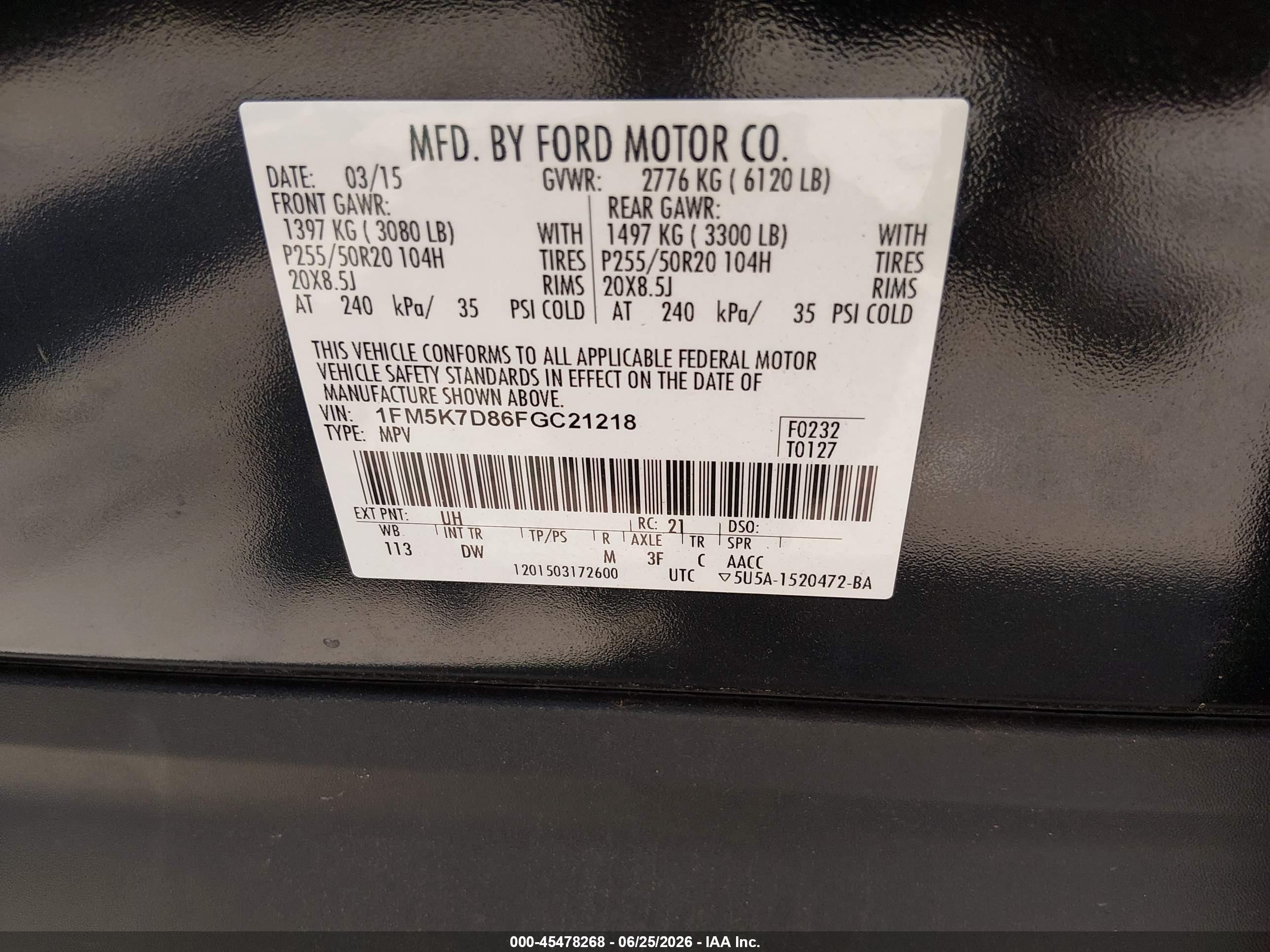 2015 Ford Explorer Xlt Black vin: 1FM5K7D86FGC21218