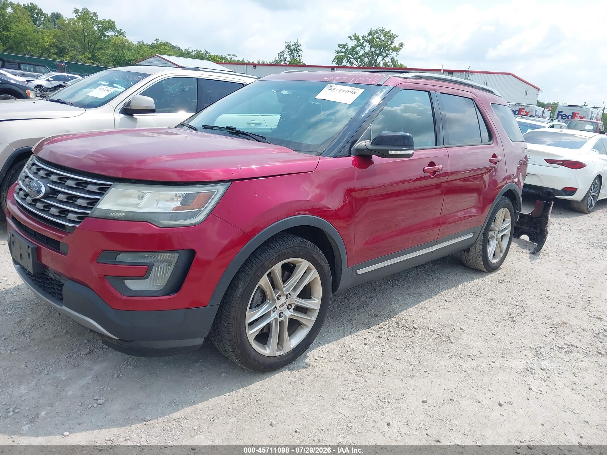 2017 Ford Explorer Xlt Red vin: 1FM5K7D86HGA40719