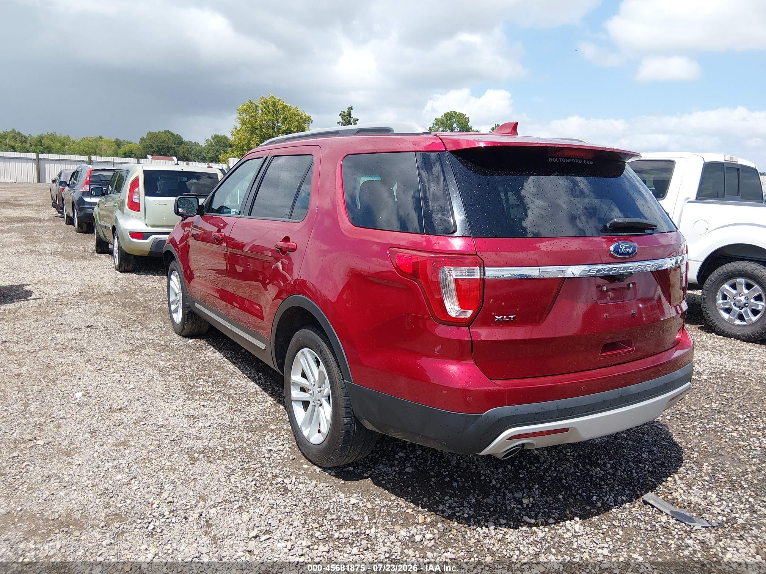 2017 Ford Explorer Xlt Red vin: 1FM5K7D86HGB27634