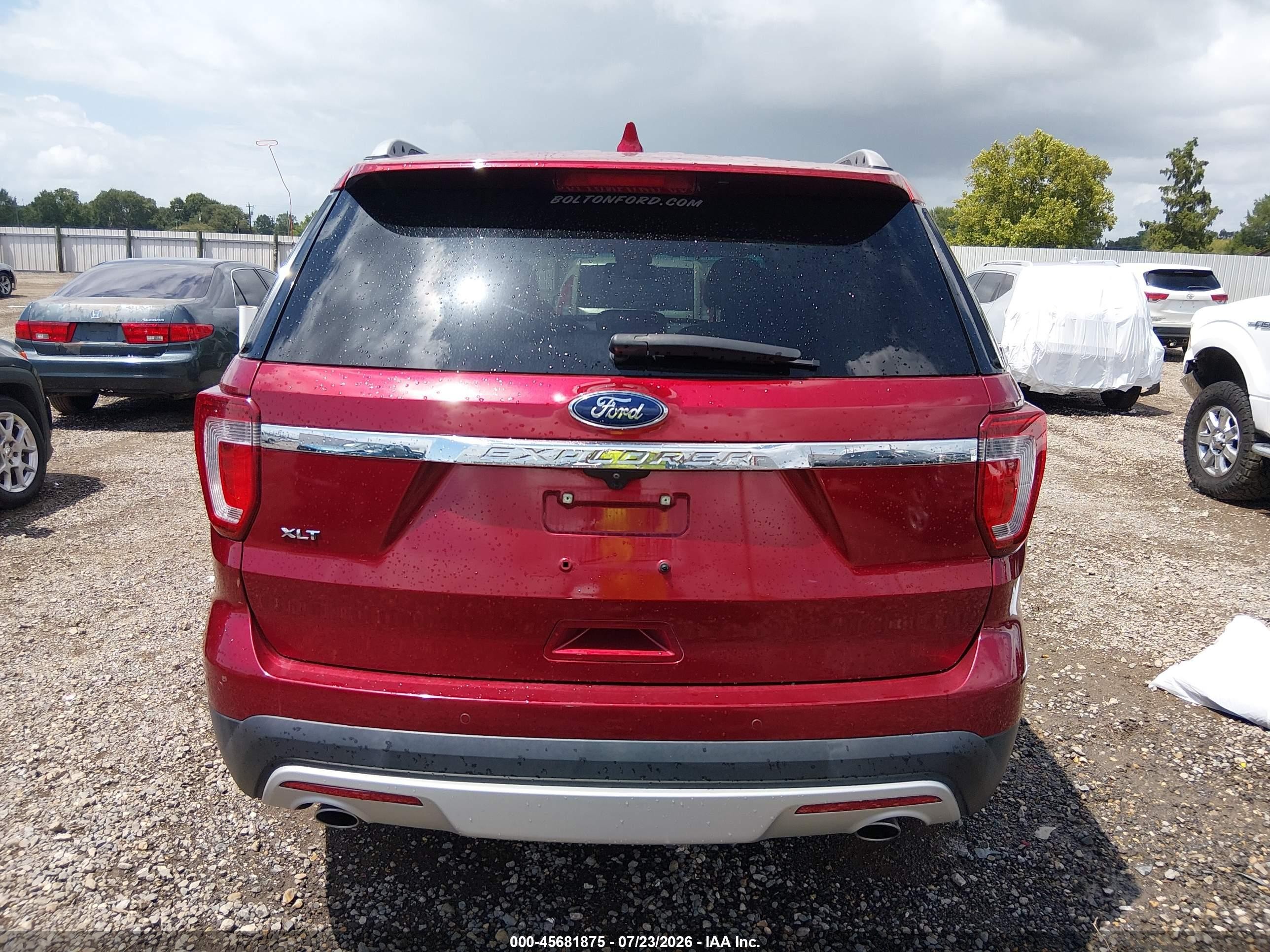 2017 Ford Explorer Xlt Red vin: 1FM5K7D86HGB27634