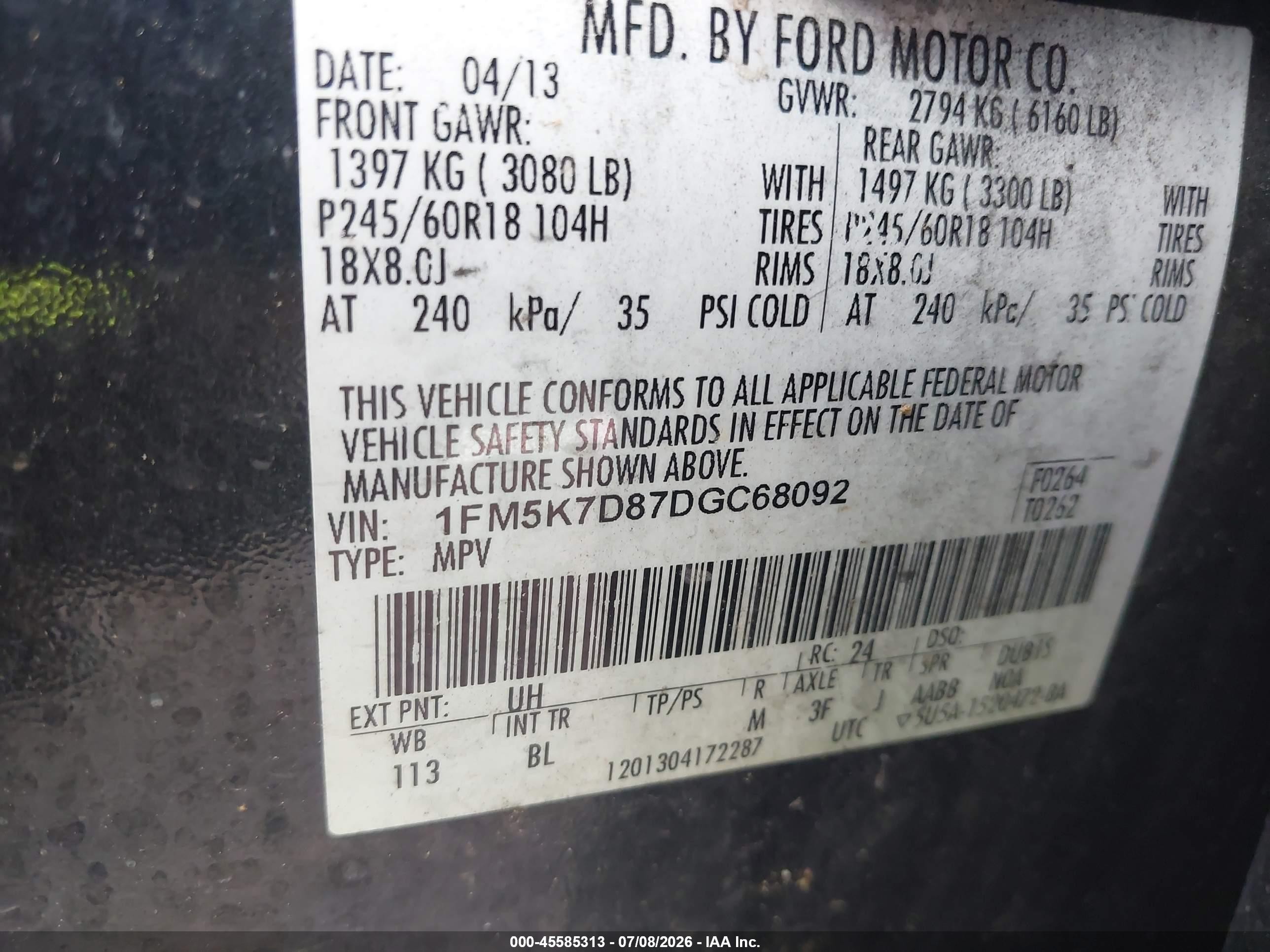 2013 Ford Explorer Xlt Black vin: 1FM5K7D87DGC68092