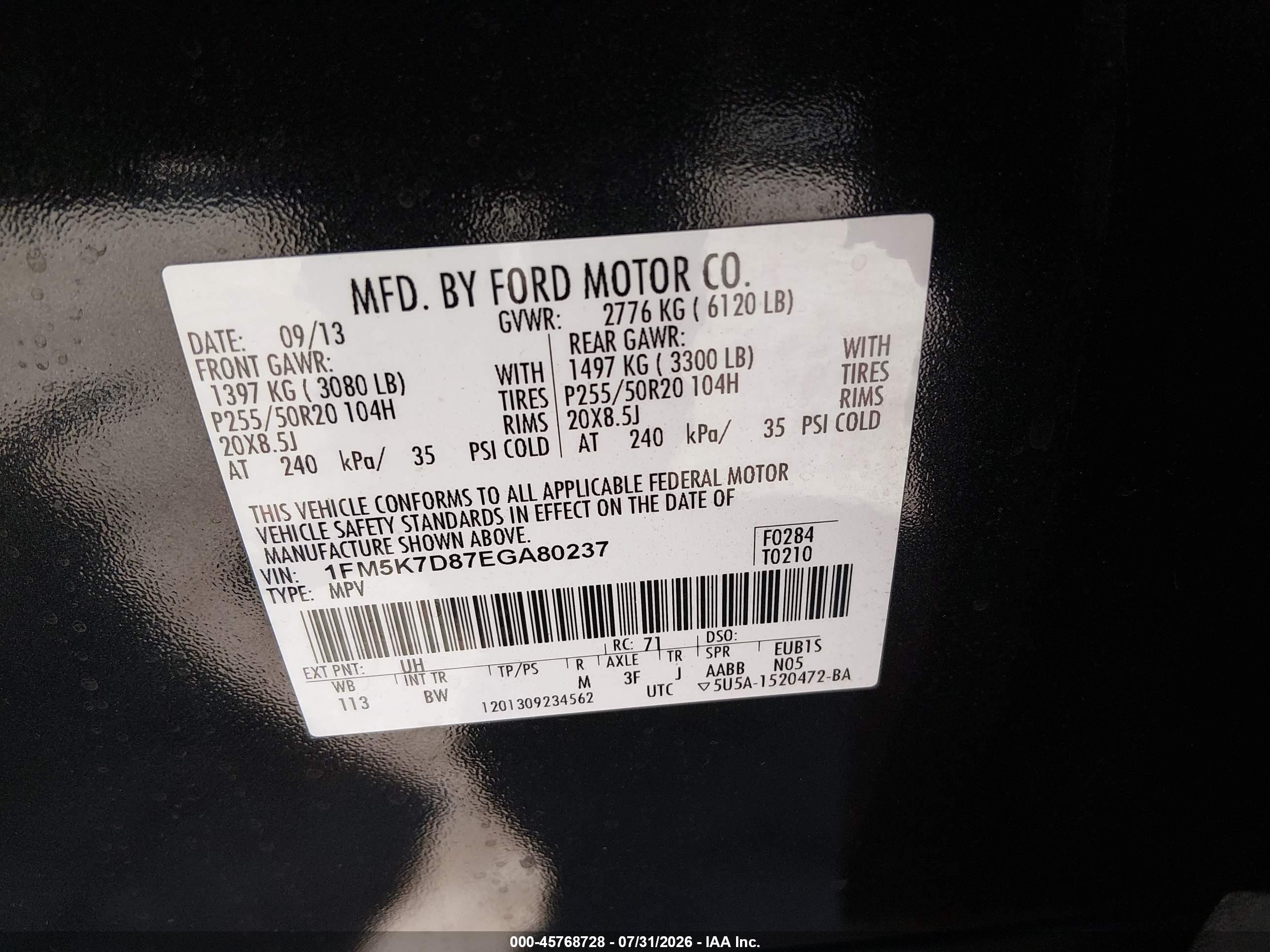 2014 Ford Explorer Xlt Black vin: 1FM5K7D87EGA80237