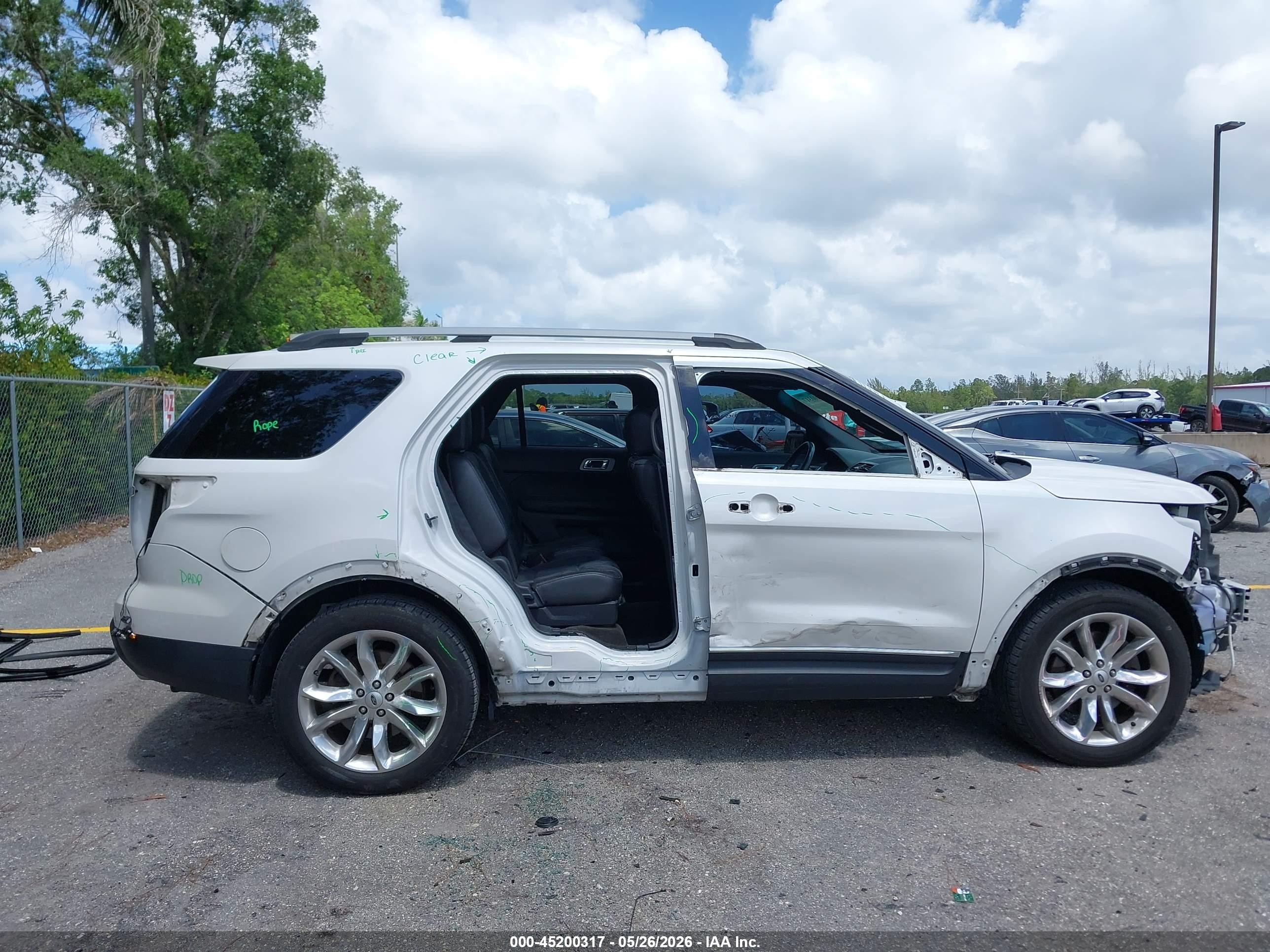 2015 Ford Explorer Xlt White vin: 1FM5K7D87FGA38765