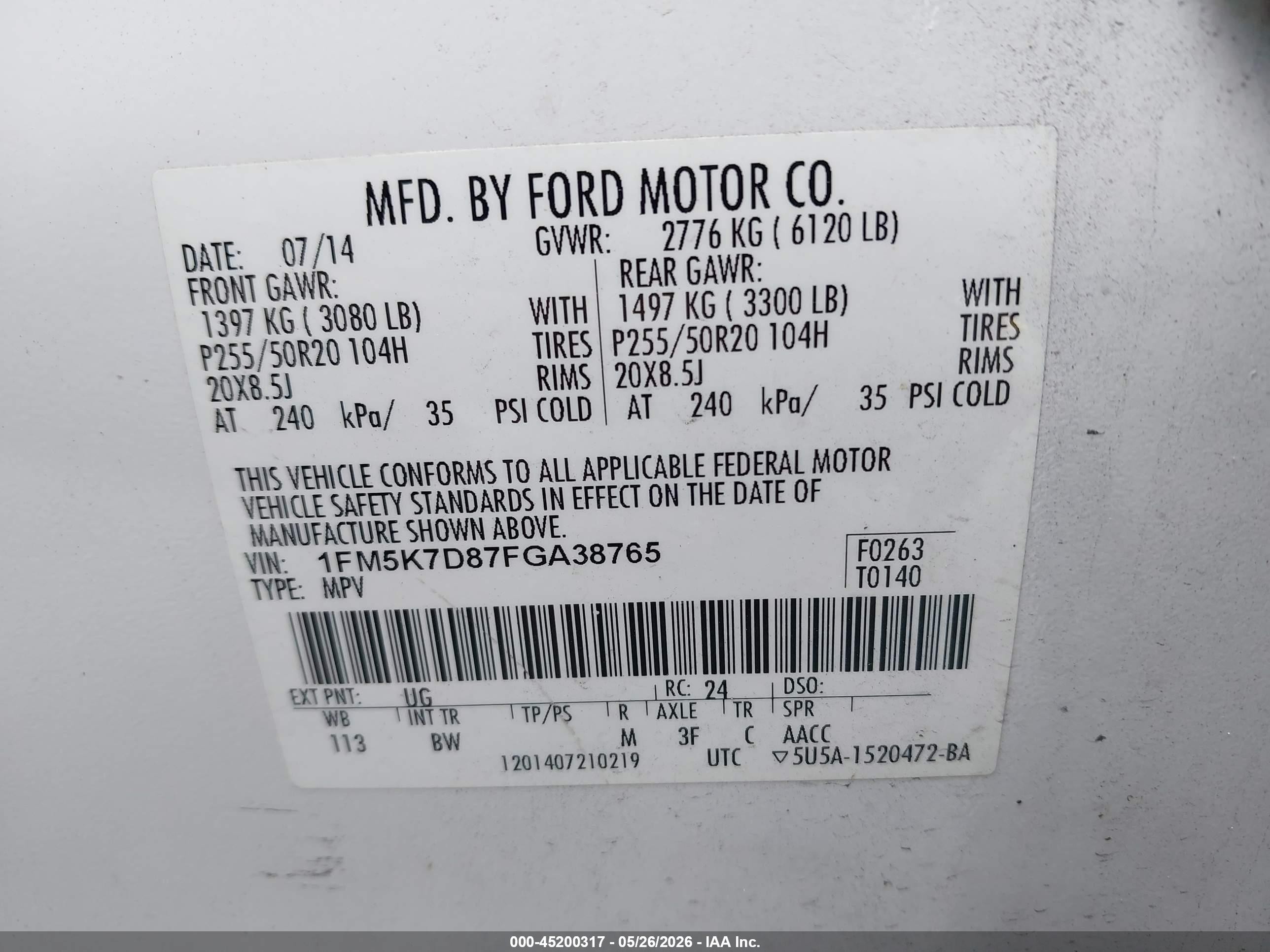 2015 Ford Explorer Xlt White vin: 1FM5K7D87FGA38765