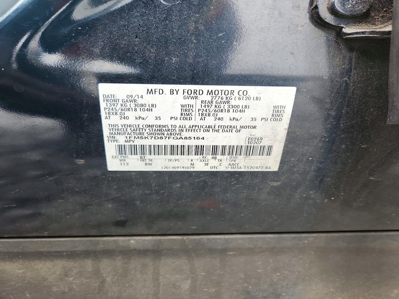 2015 Ford Explorer Xlt Черный vin: 1FM5K7D87FGA85164