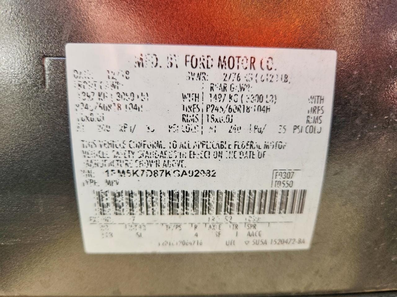 2019 Ford Explorer Xlt Gray vin: 1FM5K7D87KGA92982