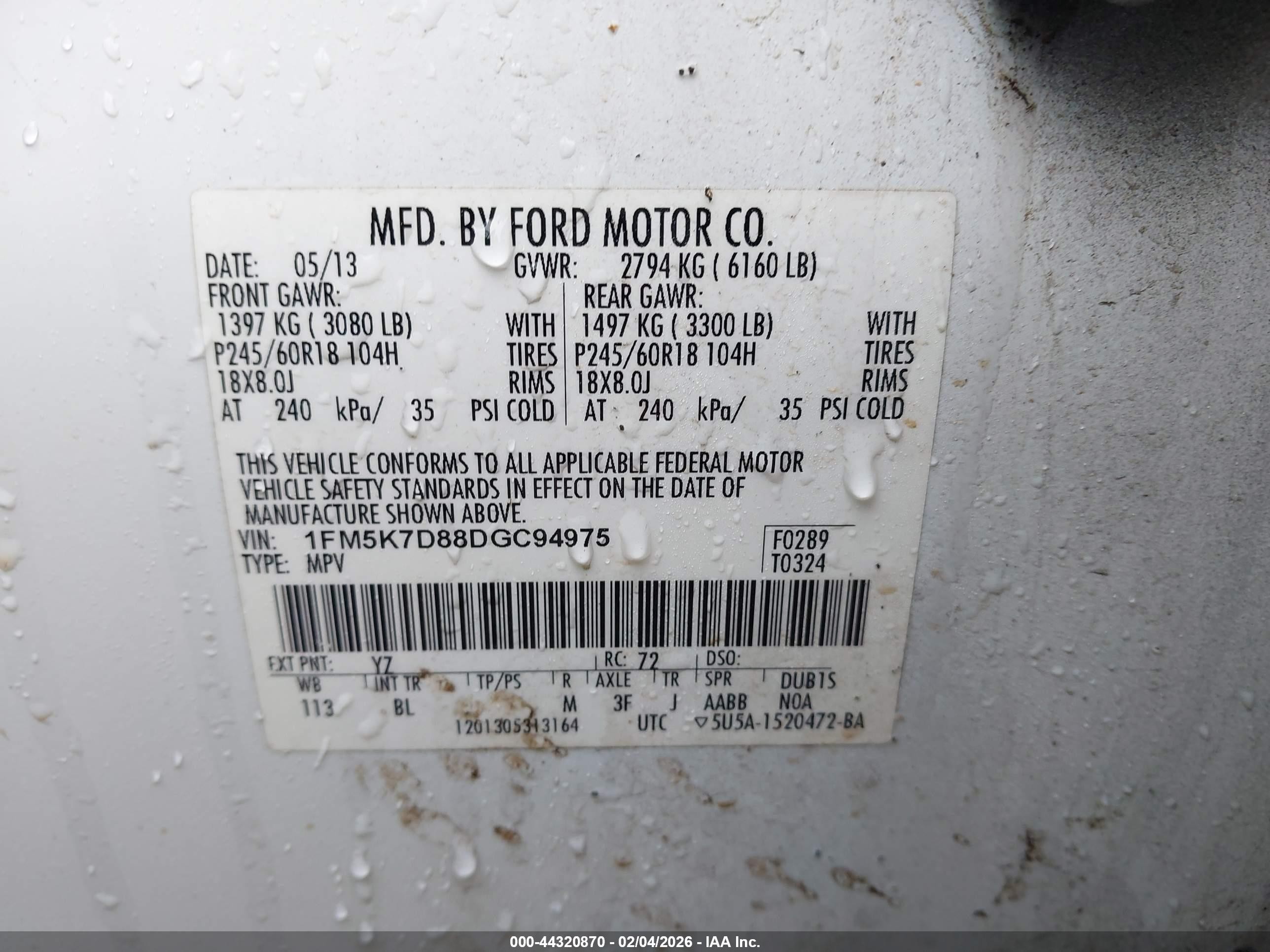 2013 Ford Explorer Xlt White vin: 1FM5K7D88DGC94975
