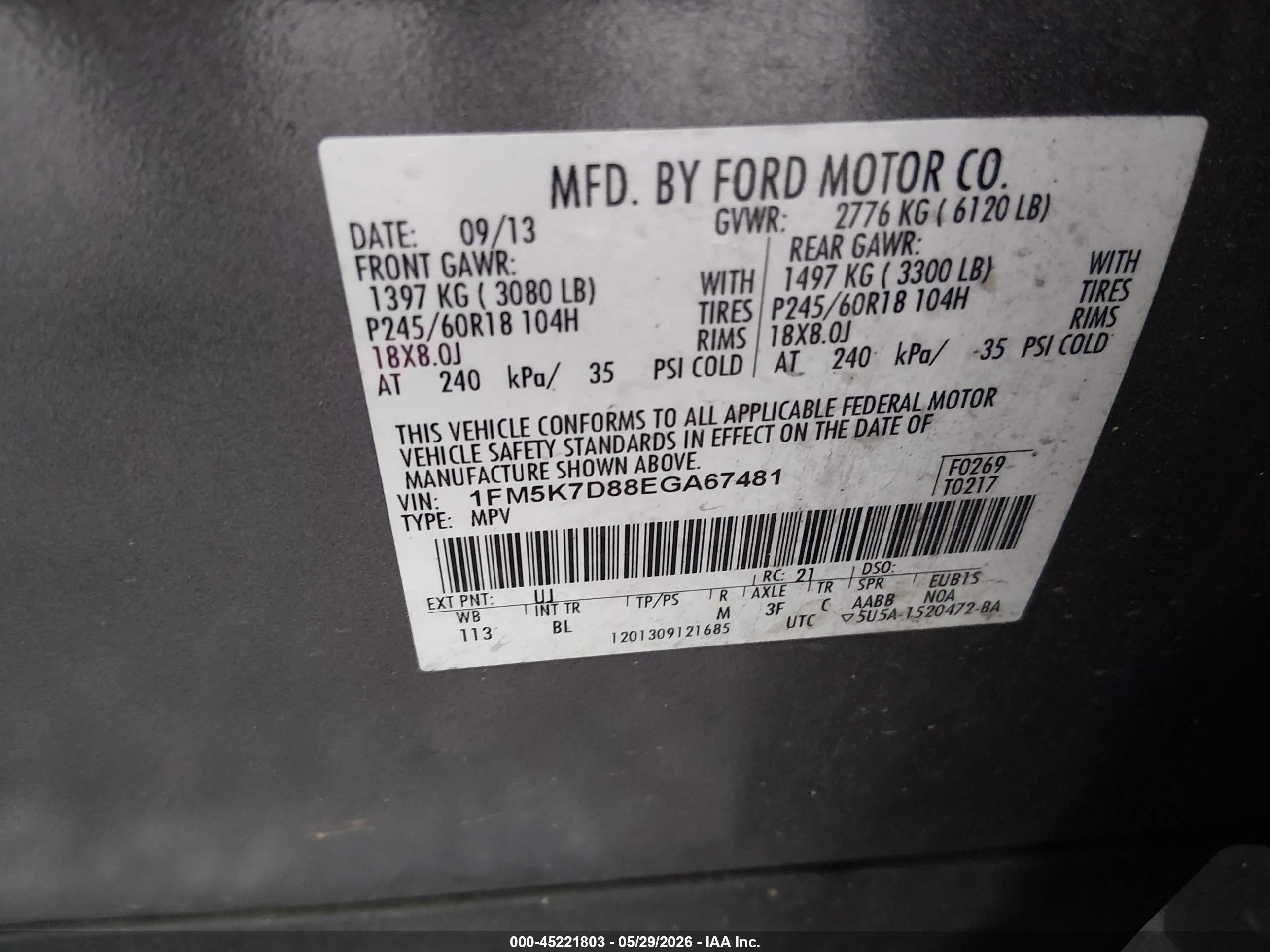2014 Ford Explorer Xlt Gray vin: 1FM5K7D88EGA67481