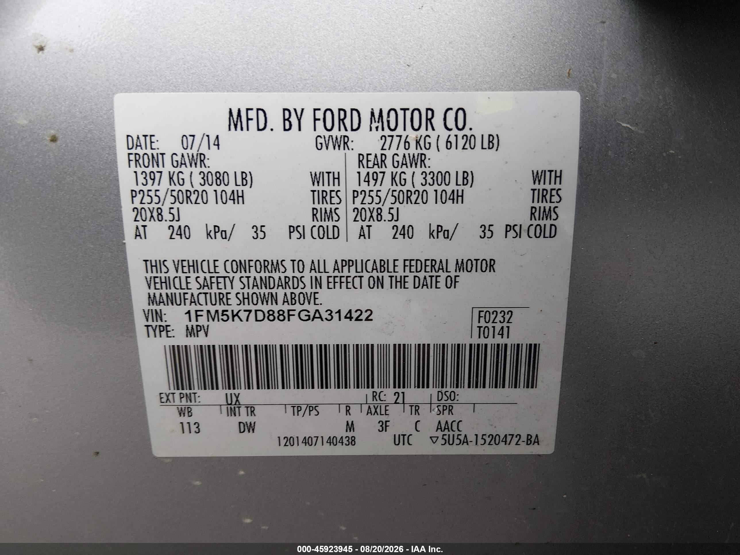 2015 Ford Explorer Xlt Silver vin: 1FM5K7D88FGA31422