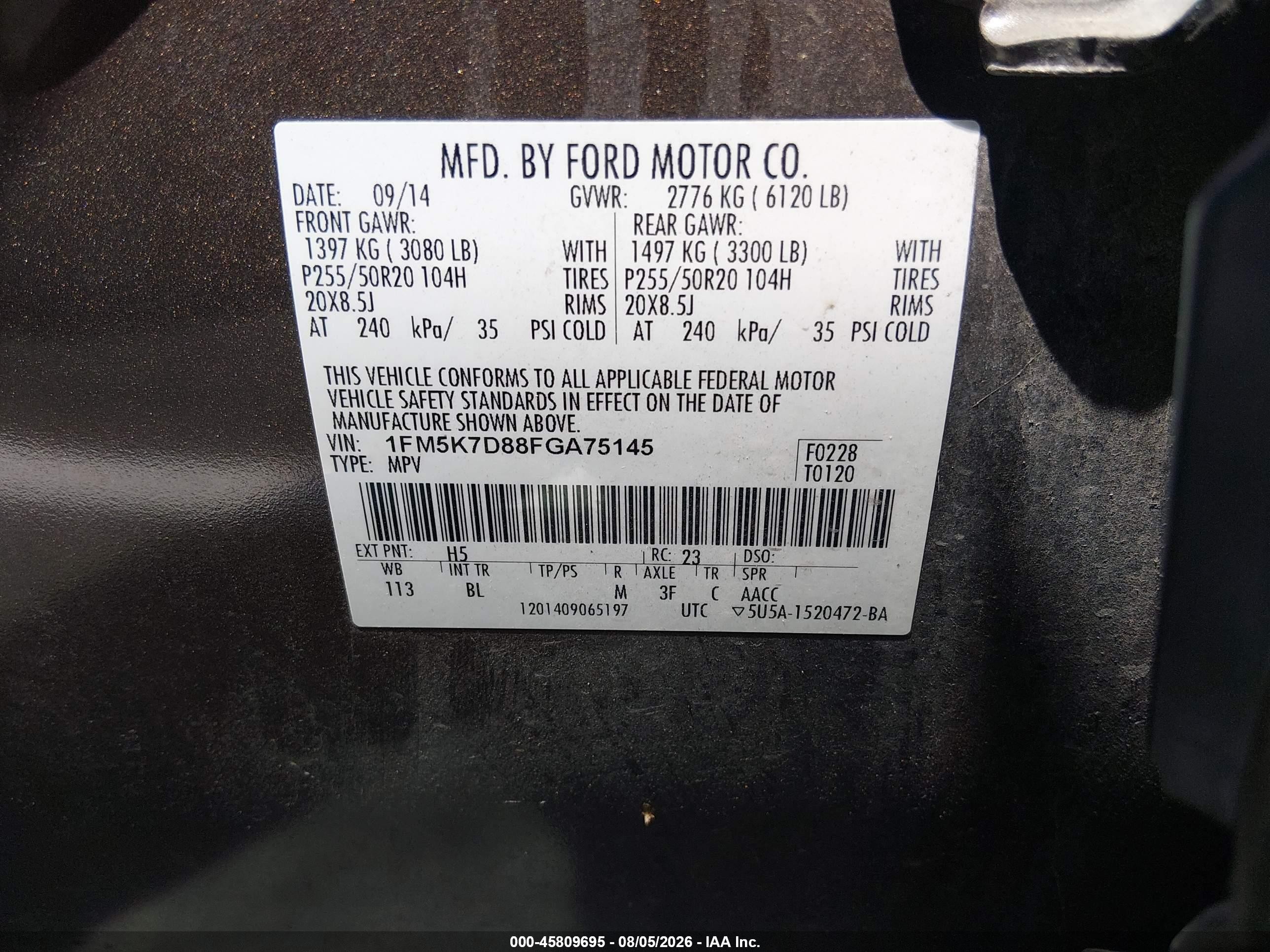 2015 Ford Explorer Xlt Brown vin: 1FM5K7D88FGA75145