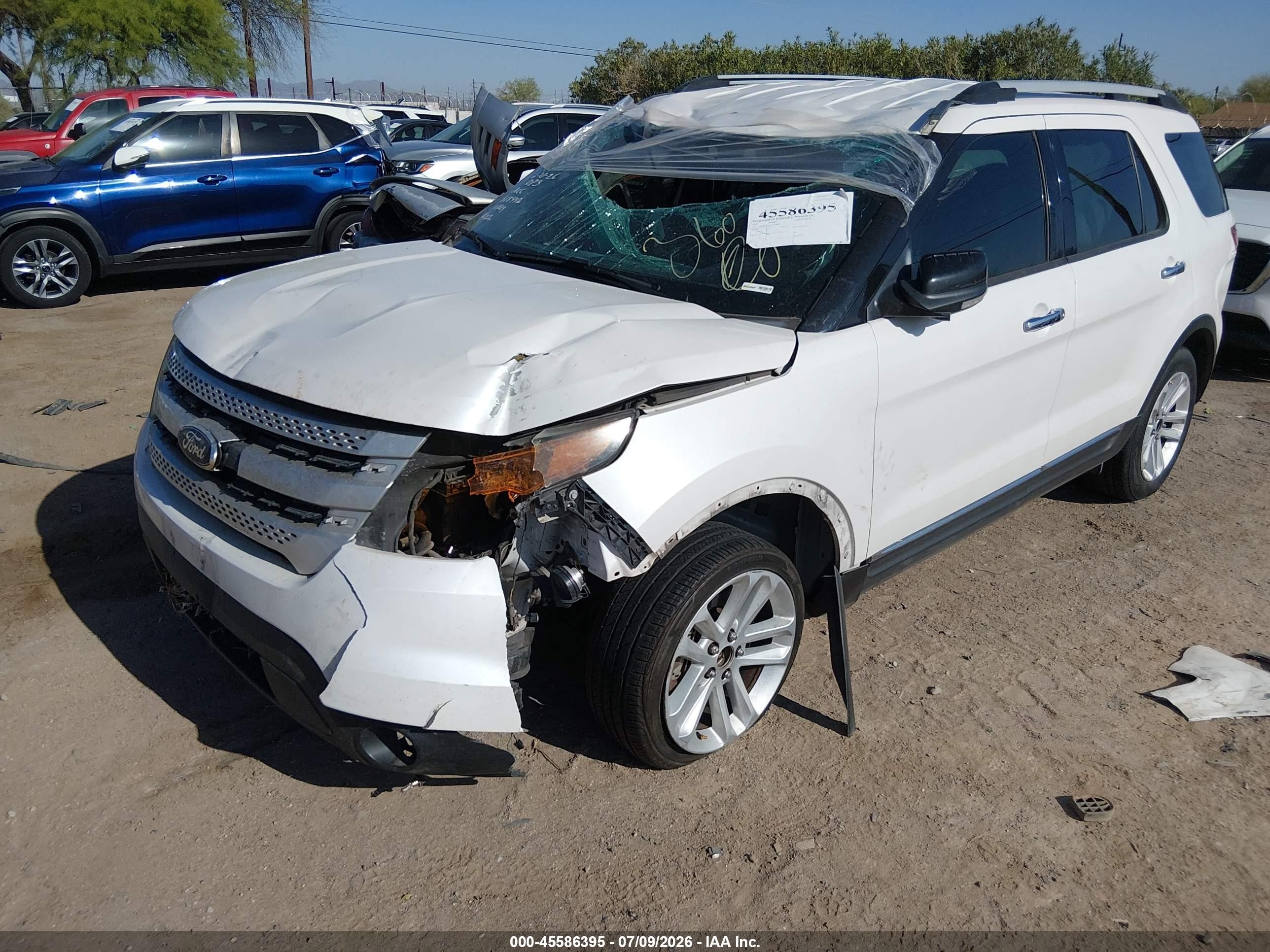 2015 Ford Explorer Xlt White vin: 1FM5K7D88FGC39865