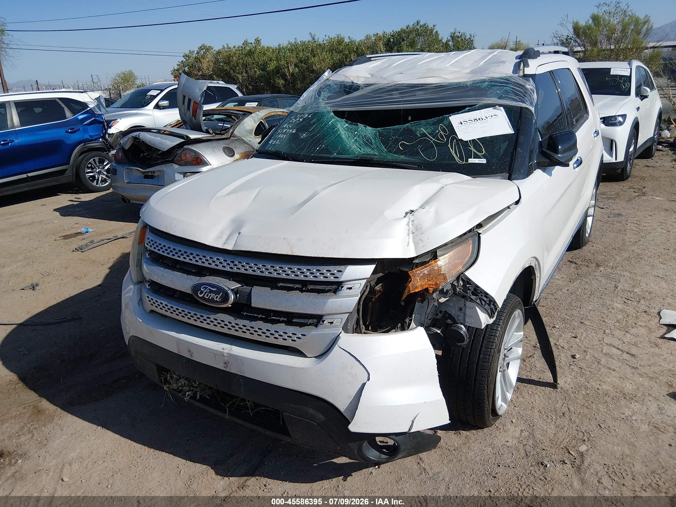 2015 Ford Explorer Xlt White vin: 1FM5K7D88FGC39865