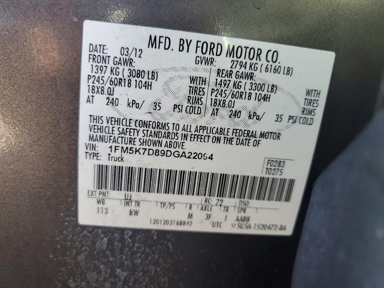 2013 Ford Explorer Xlt Gray vin: 1FM5K7D89DGA22094