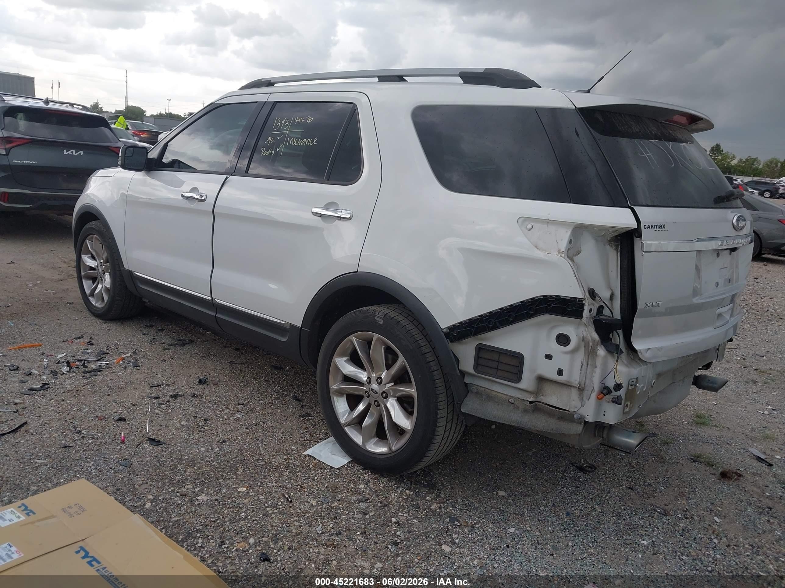 2013 Ford Explorer Xlt White vin: 1FM5K7D89DGA79413