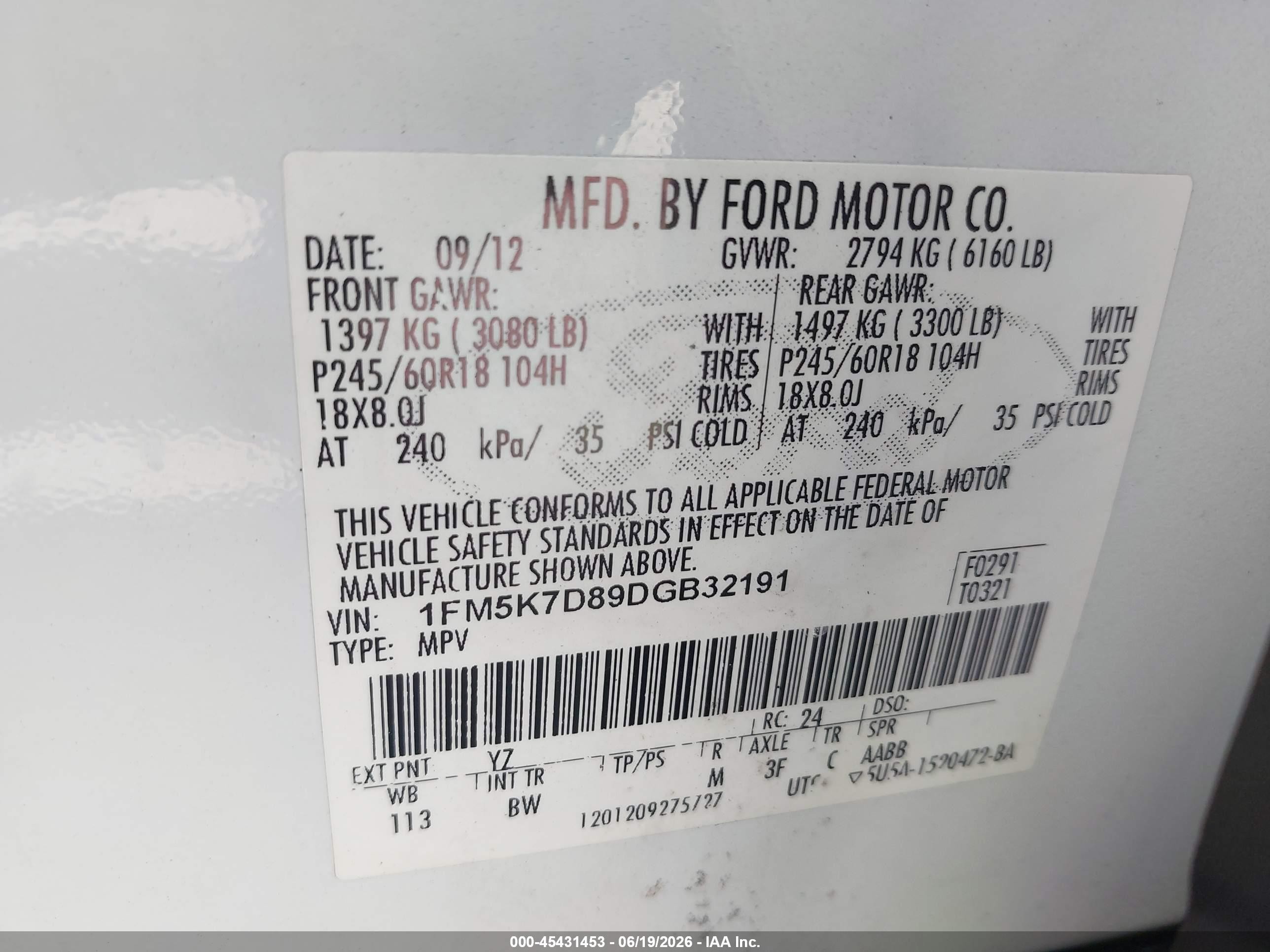 2013 Ford Explorer Xlt White vin: 1FM5K7D89DGB32191