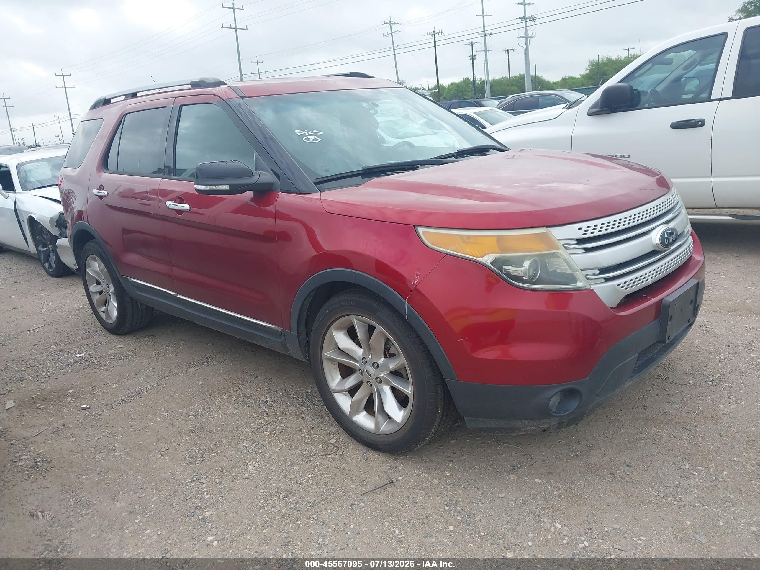 2013 Ford Explorer Xlt Red vin: 1FM5K7D89DGC49057
