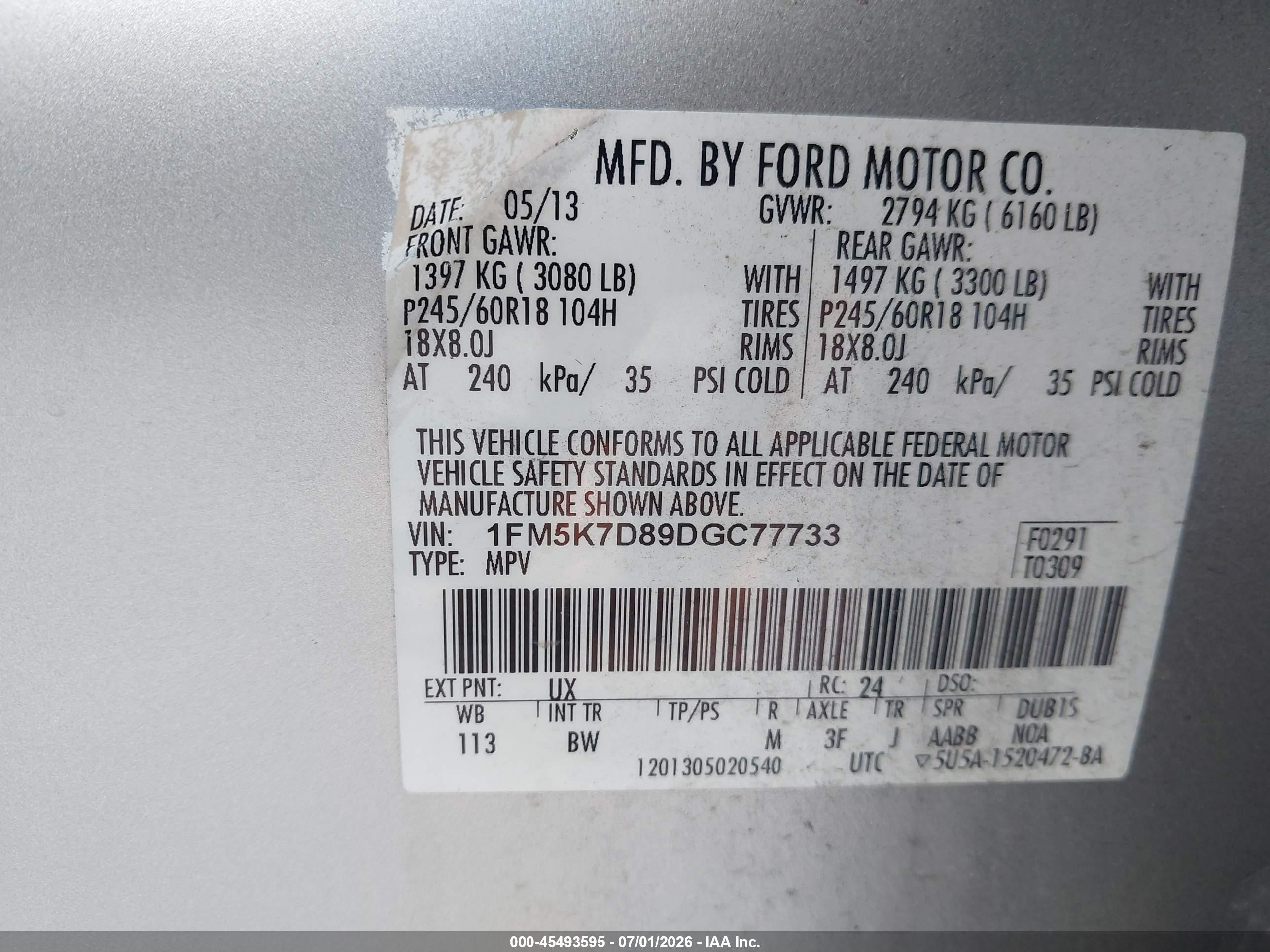 2013 Ford Explorer Xlt Silver vin: 1FM5K7D89DGC77733