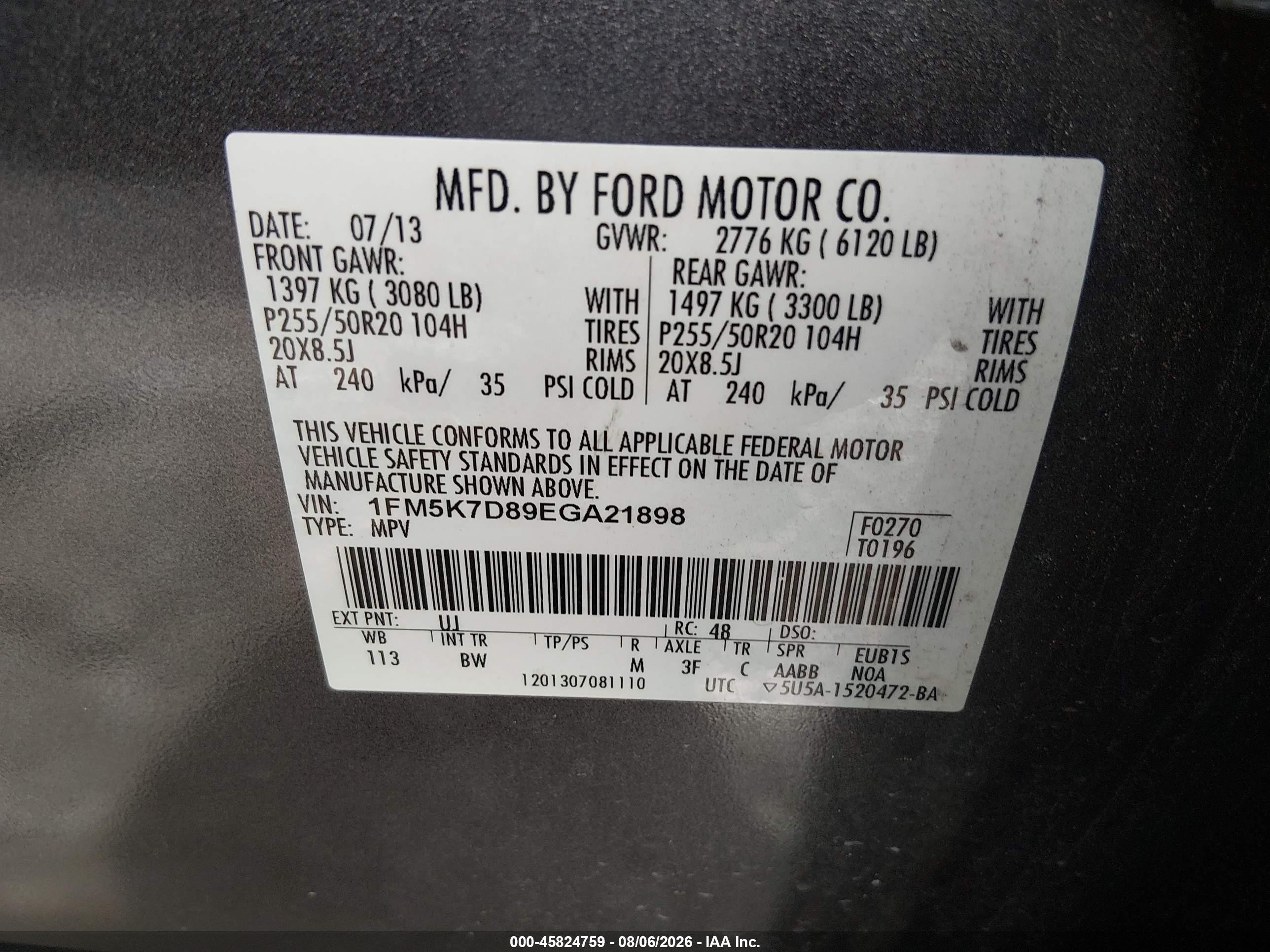 2014 Ford Explorer Xlt Gray vin: 1FM5K7D89EGA21898