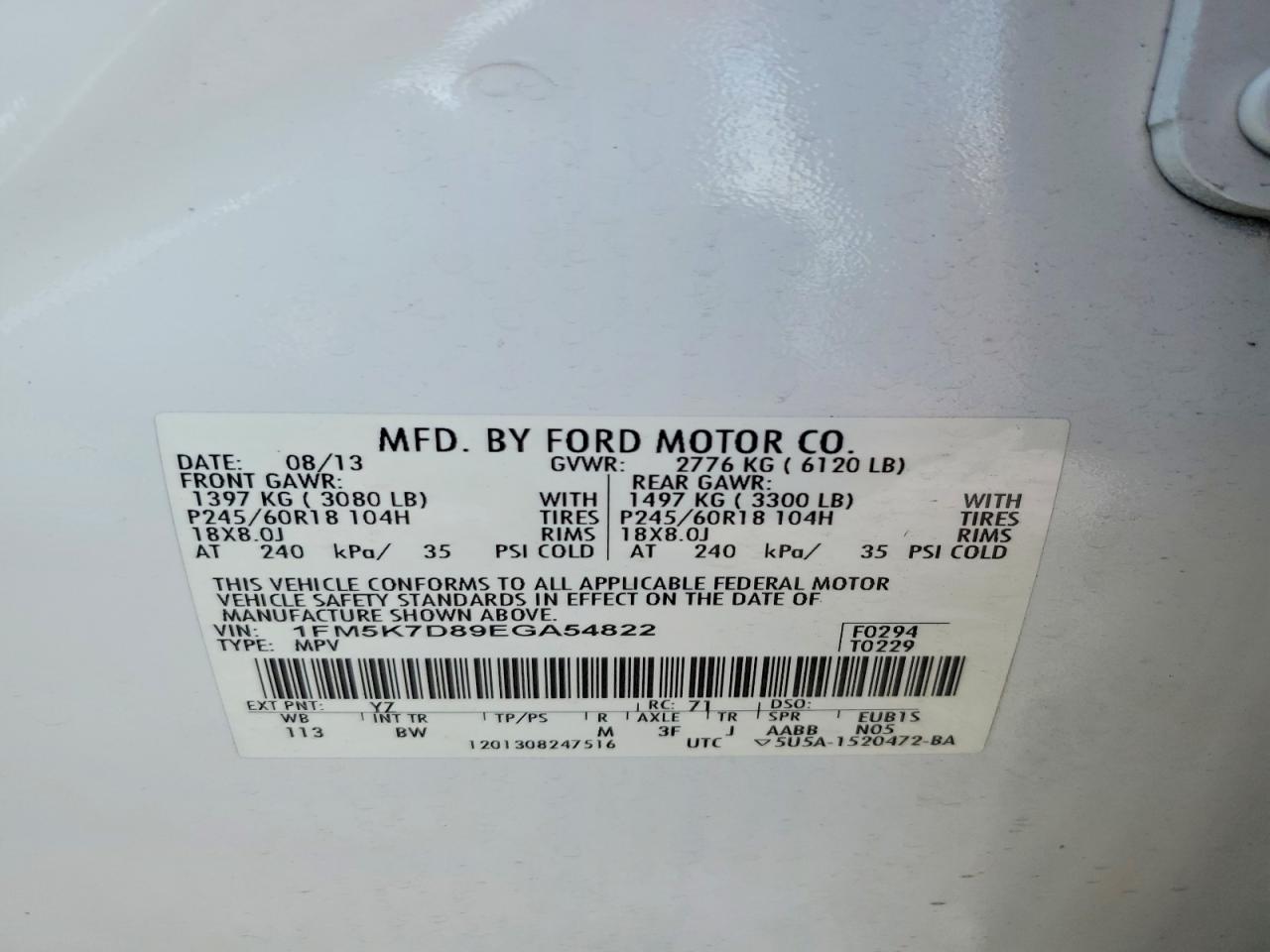 2014 Ford Explorer Xlt White vin: 1FM5K7D89EGA54822