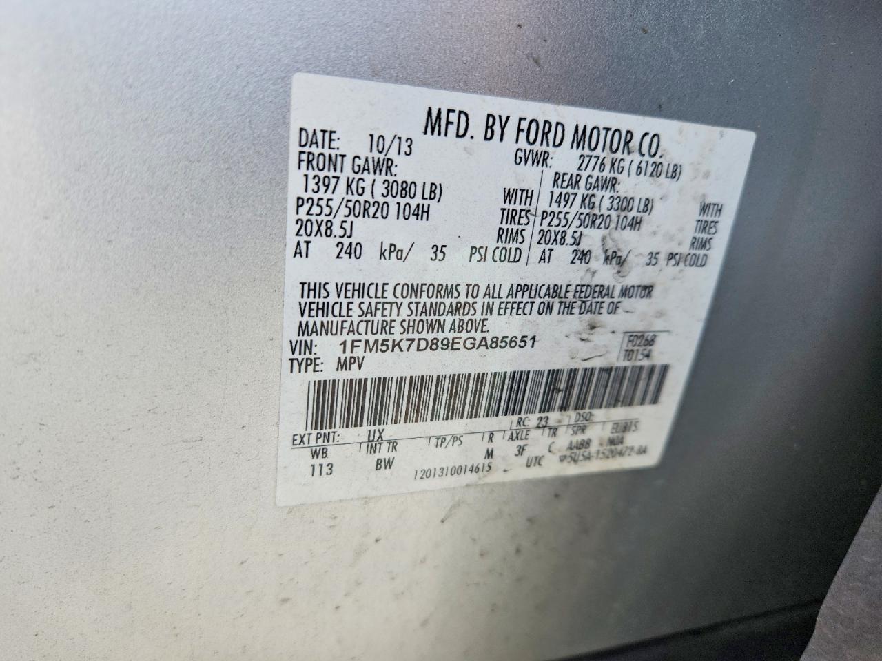 2014 Ford Explorer Xlt Silver vin: 1FM5K7D89EGA85651