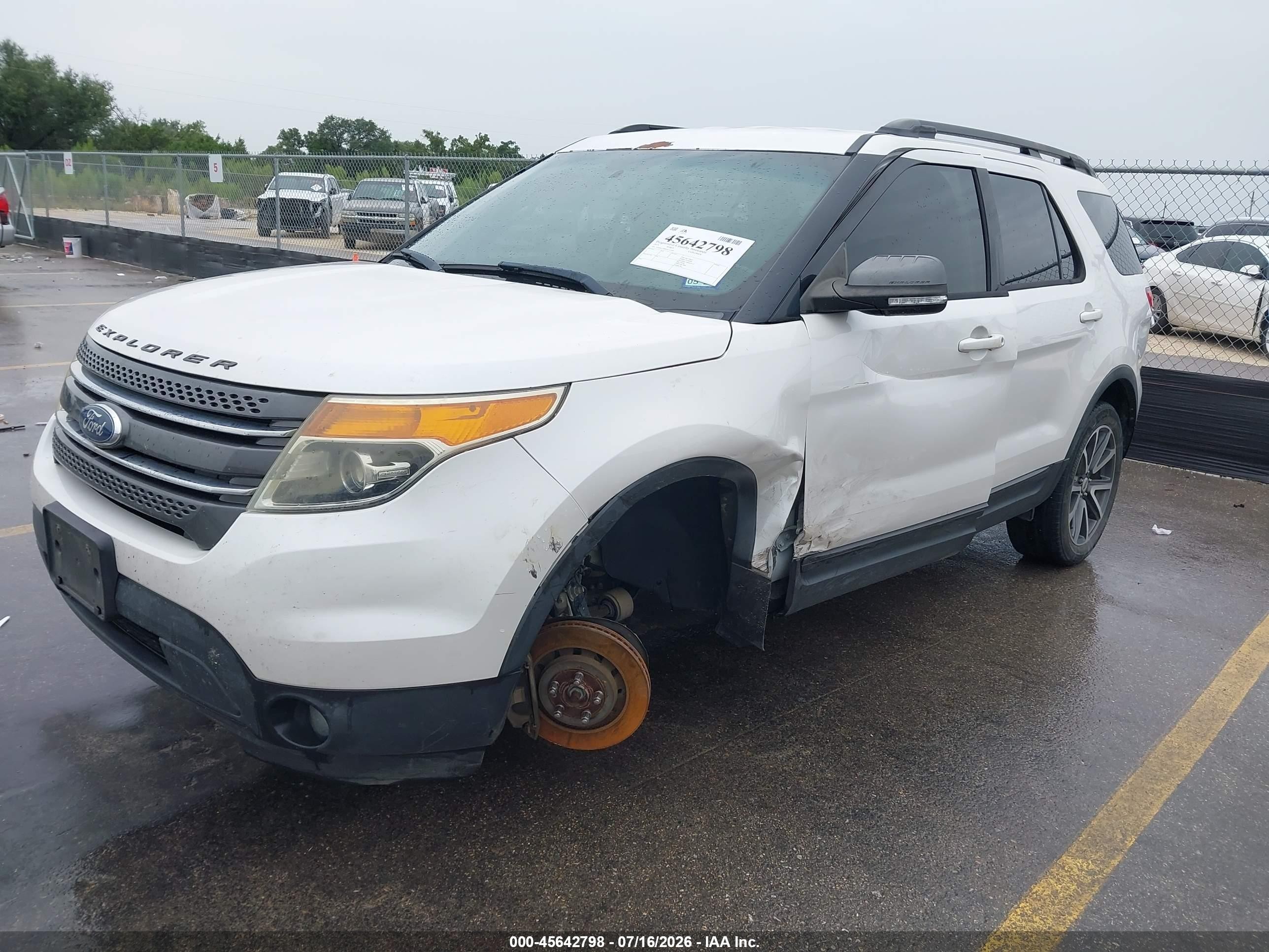 2015 Ford Explorer Xlt White vin: 1FM5K7D89FGC15560