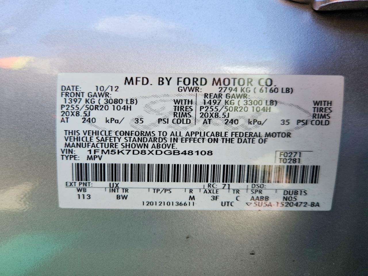 2013 Ford Explorer Xlt Silver vin: 1FM5K7D8XDGB48108