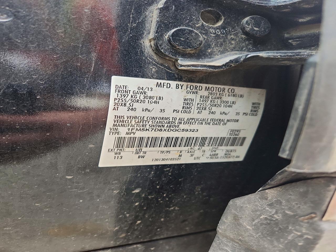 2013 Ford Explorer Xlt Черный vin: 1FM5K7D8XDGC59323