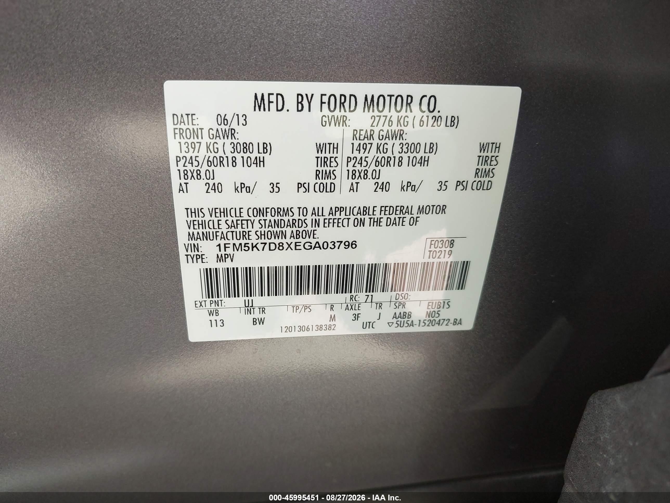 2014 Ford Explorer Xlt Серый vin: 1FM5K7D8XEGA03796
