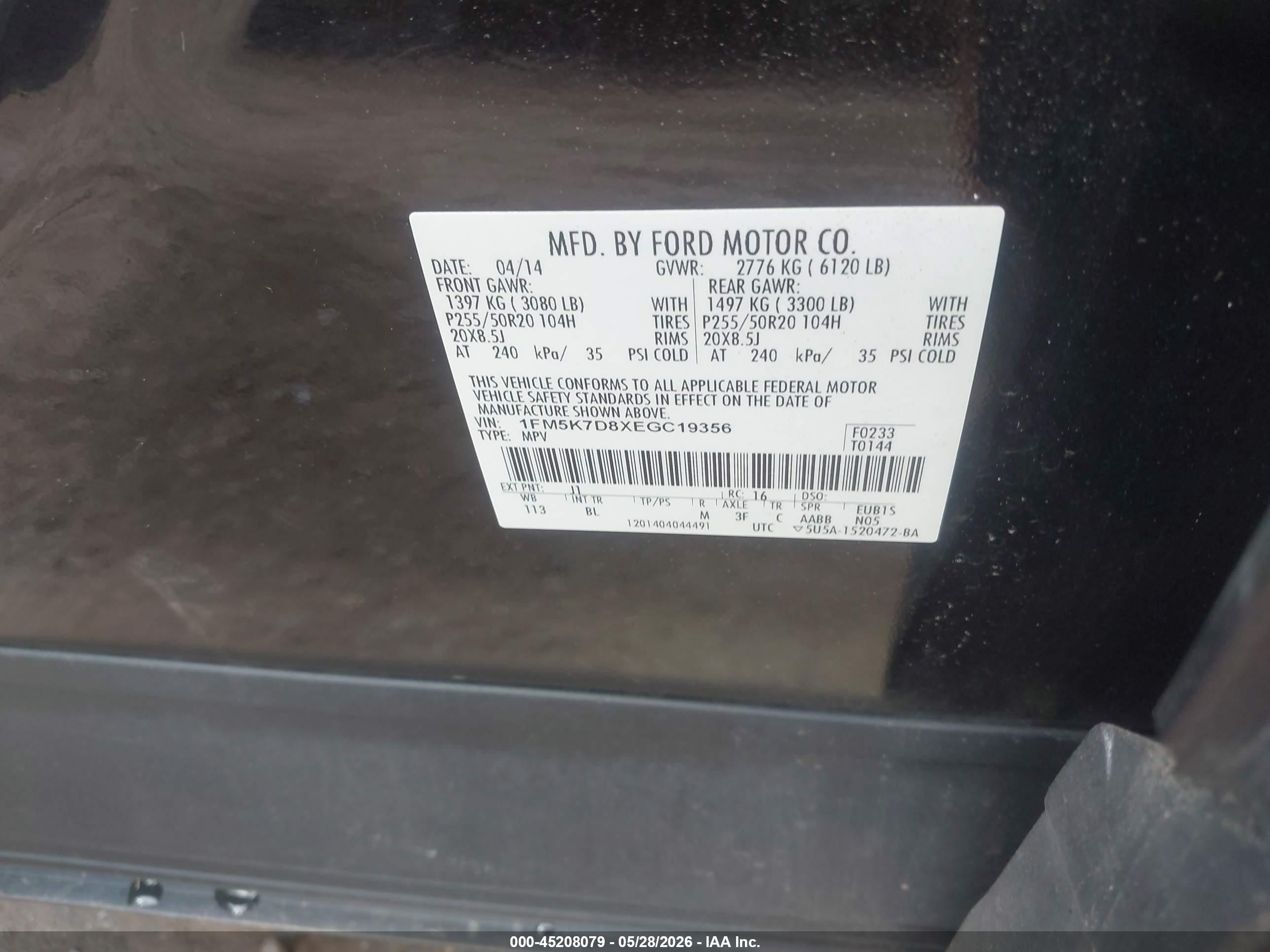 2014 Ford Explorer Xlt Black vin: 1FM5K7D8XEGC19356