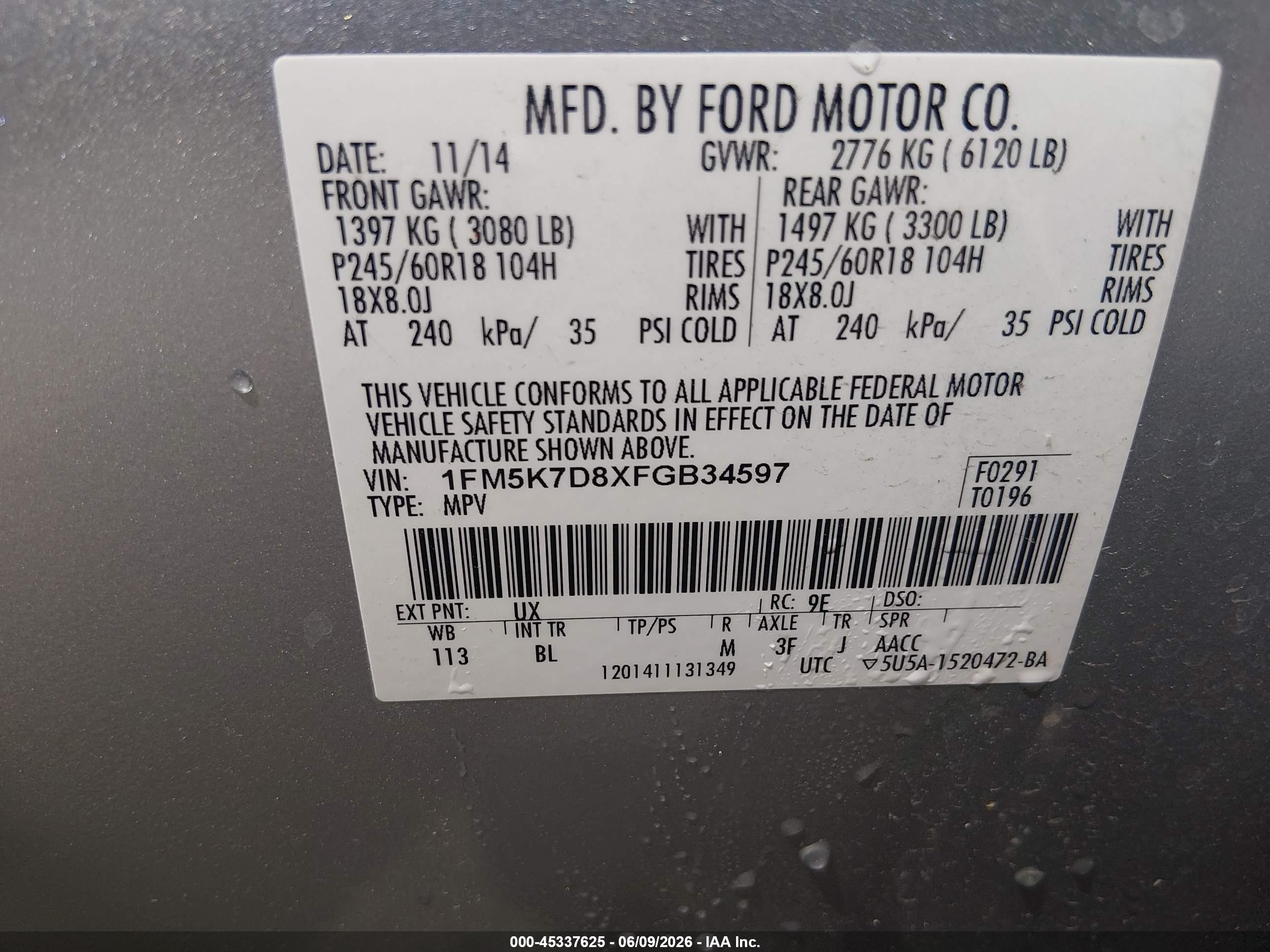 2015 Ford Explorer Xlt Silver vin: 1FM5K7D8XFGB34597