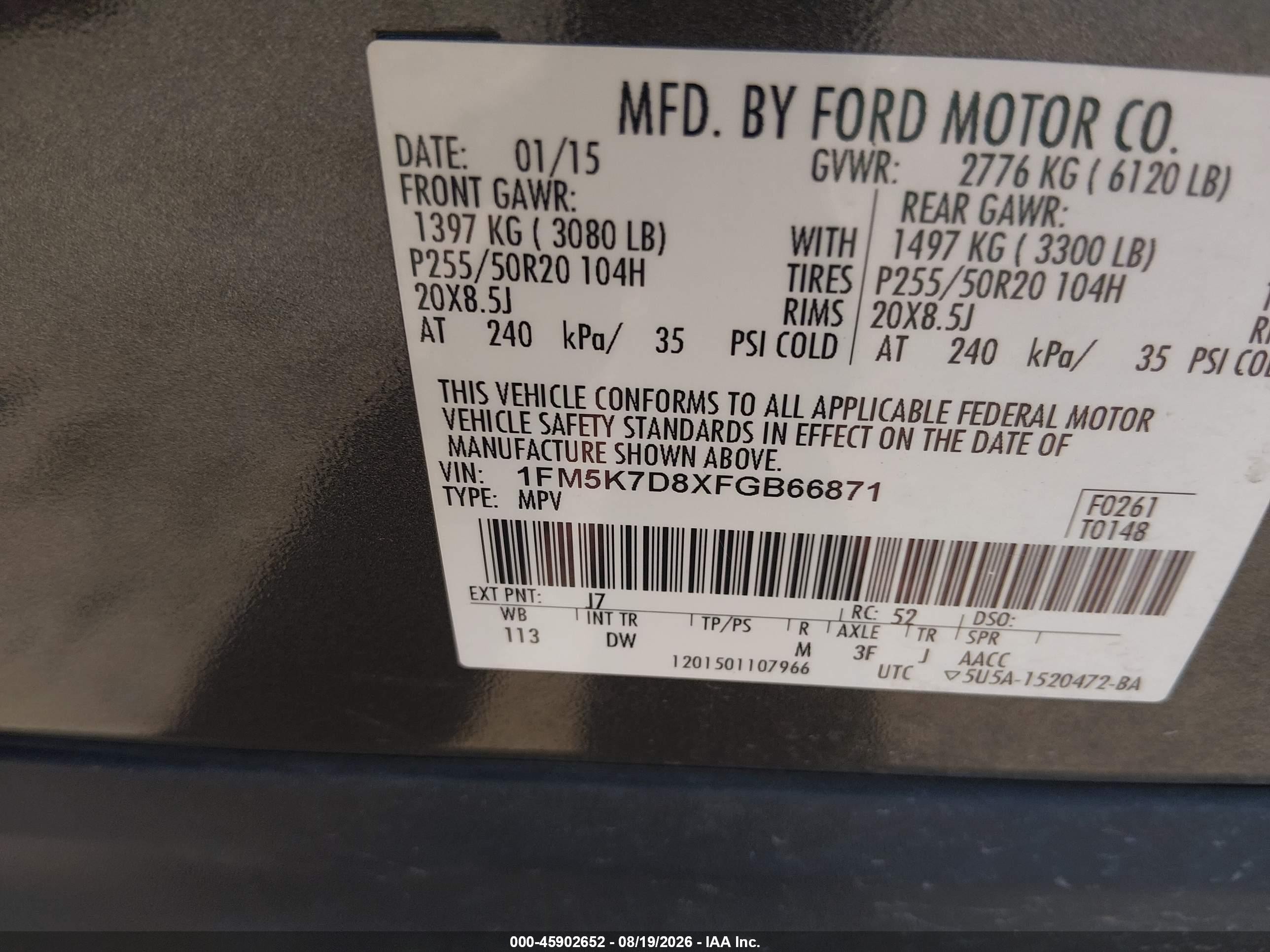 2015 Ford Explorer Xlt Gray vin: 1FM5K7D8XFGB66871