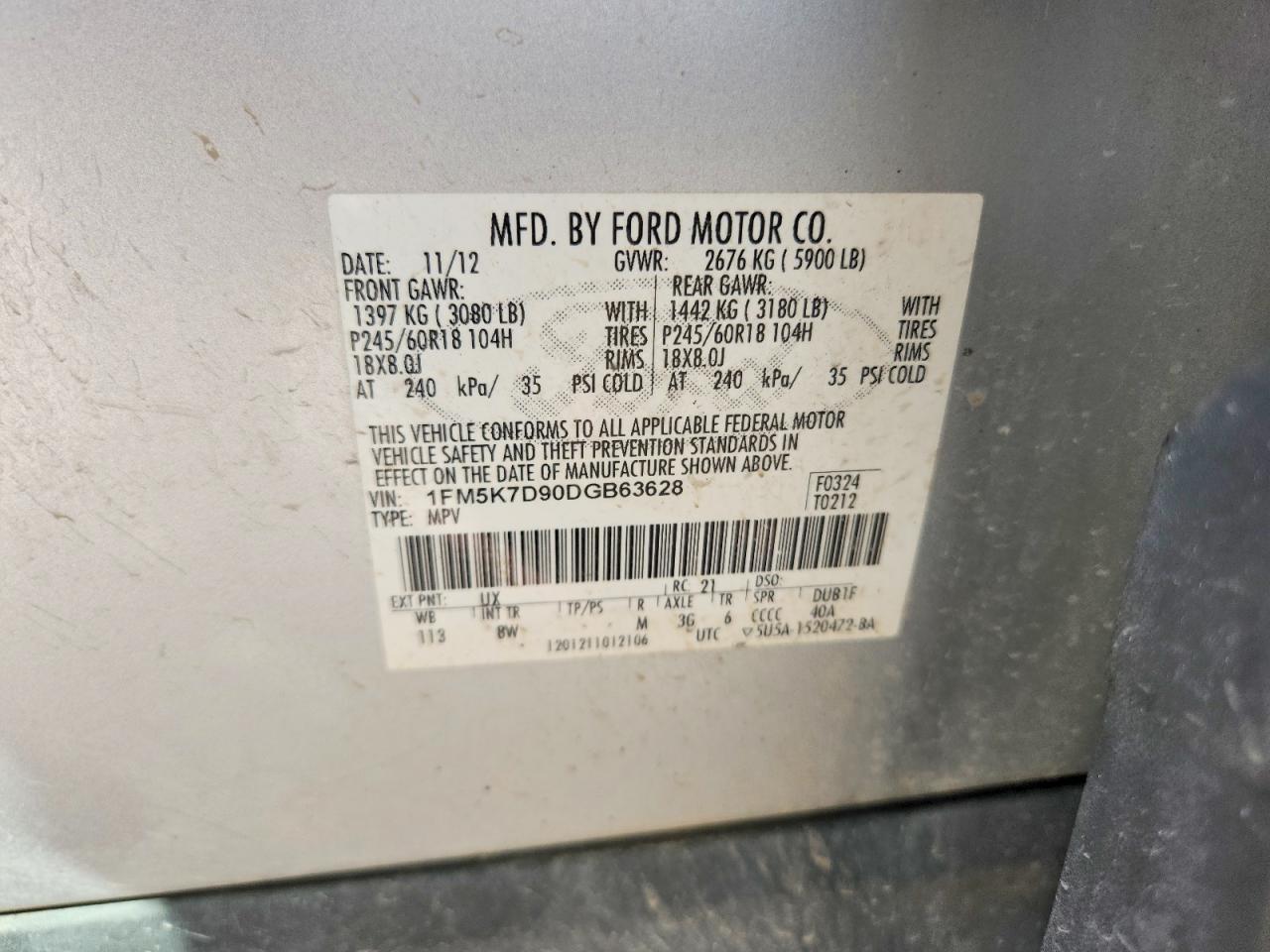 2013 Ford Explorer Silver vin: 1FM5K7D90DGB63628
