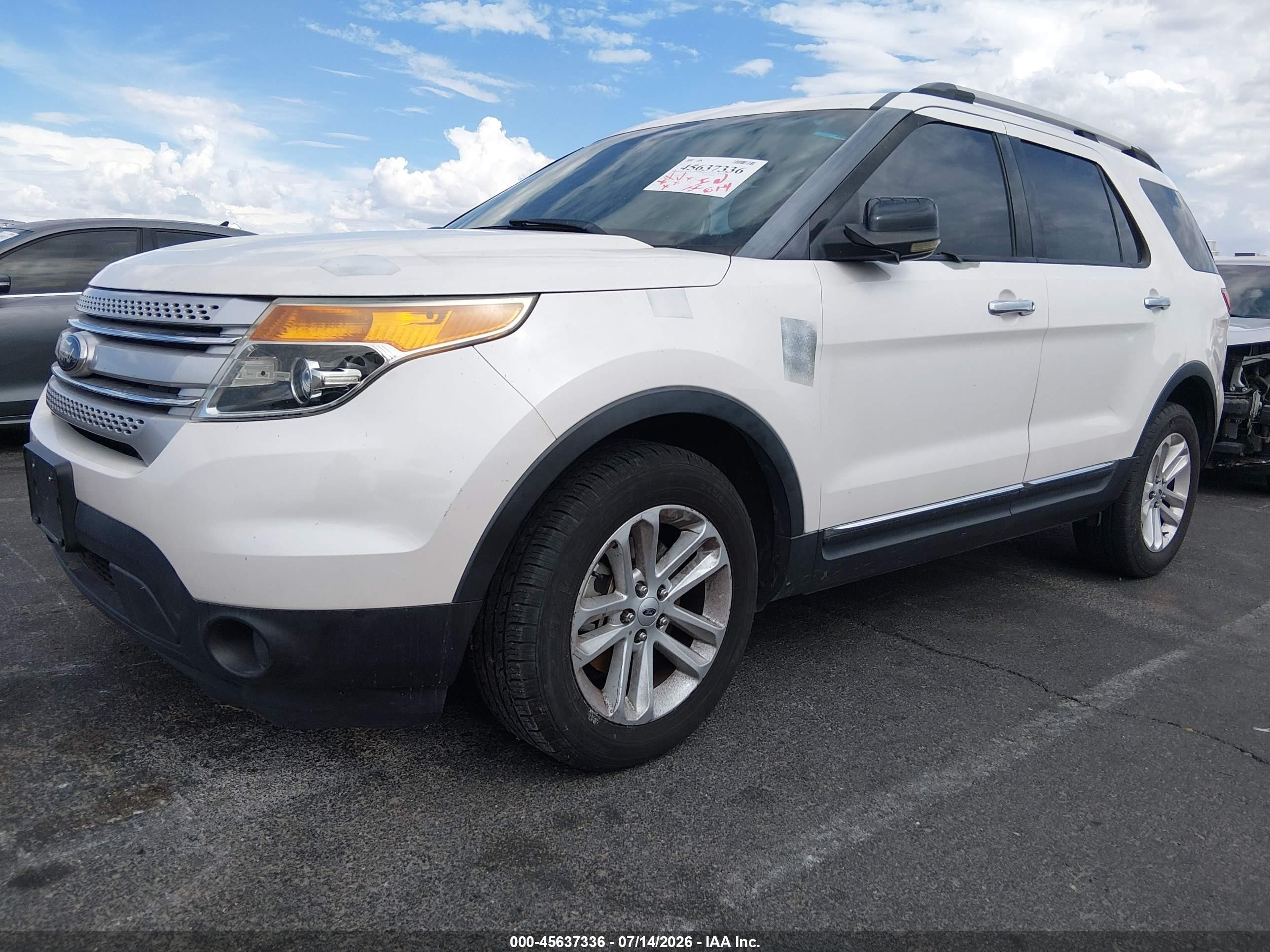 2013 Ford Explorer Xlt White vin: 1FM5K7D92DGA08109