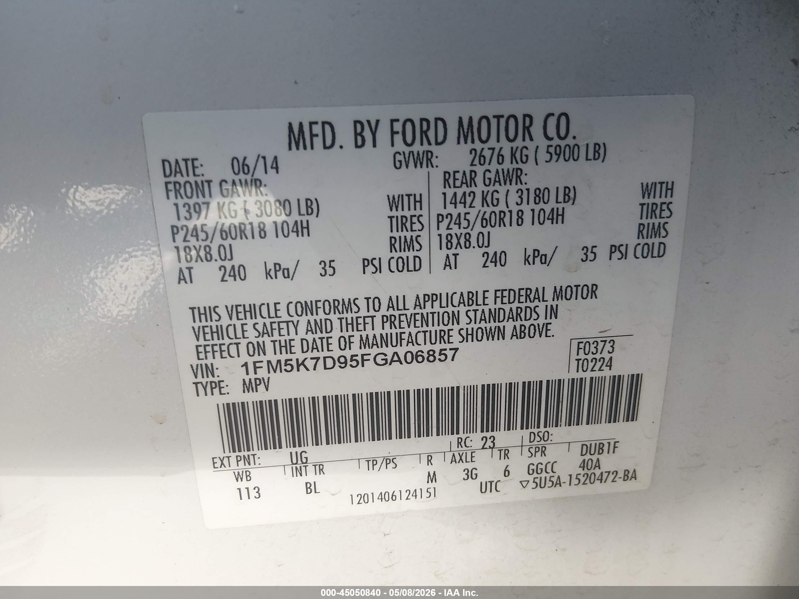 2015 Ford Explorer Xlt White vin: 1FM5K7D95FGA06857