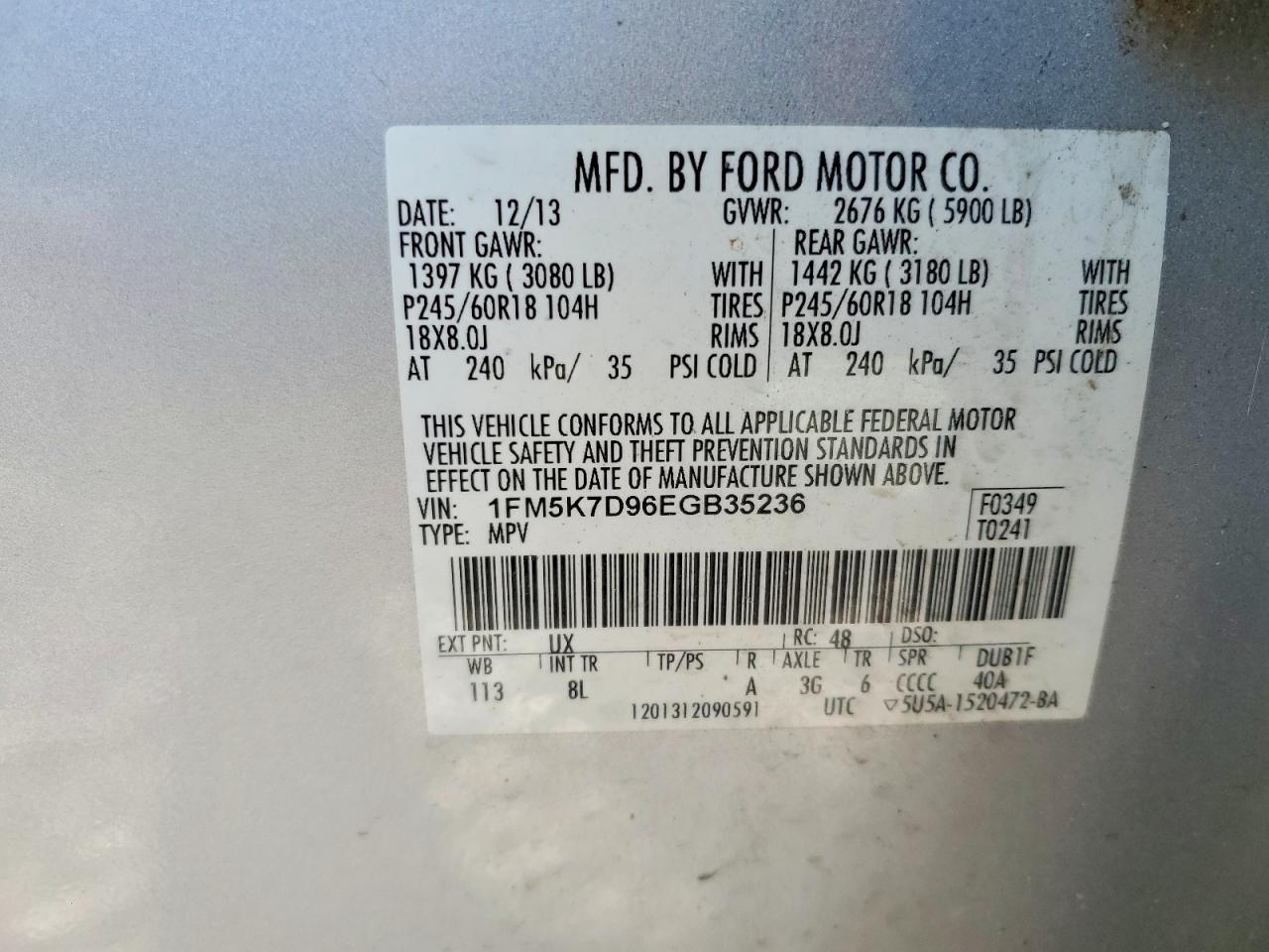 2014 Ford Explorer Xlt Silver vin: 1FM5K7D96EGB35236