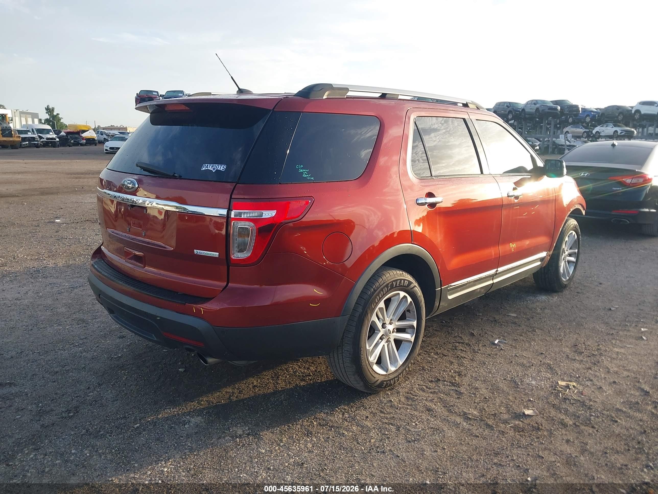 2014 Ford Explorer Xlt Red vin: 1FM5K7D99EGA29265