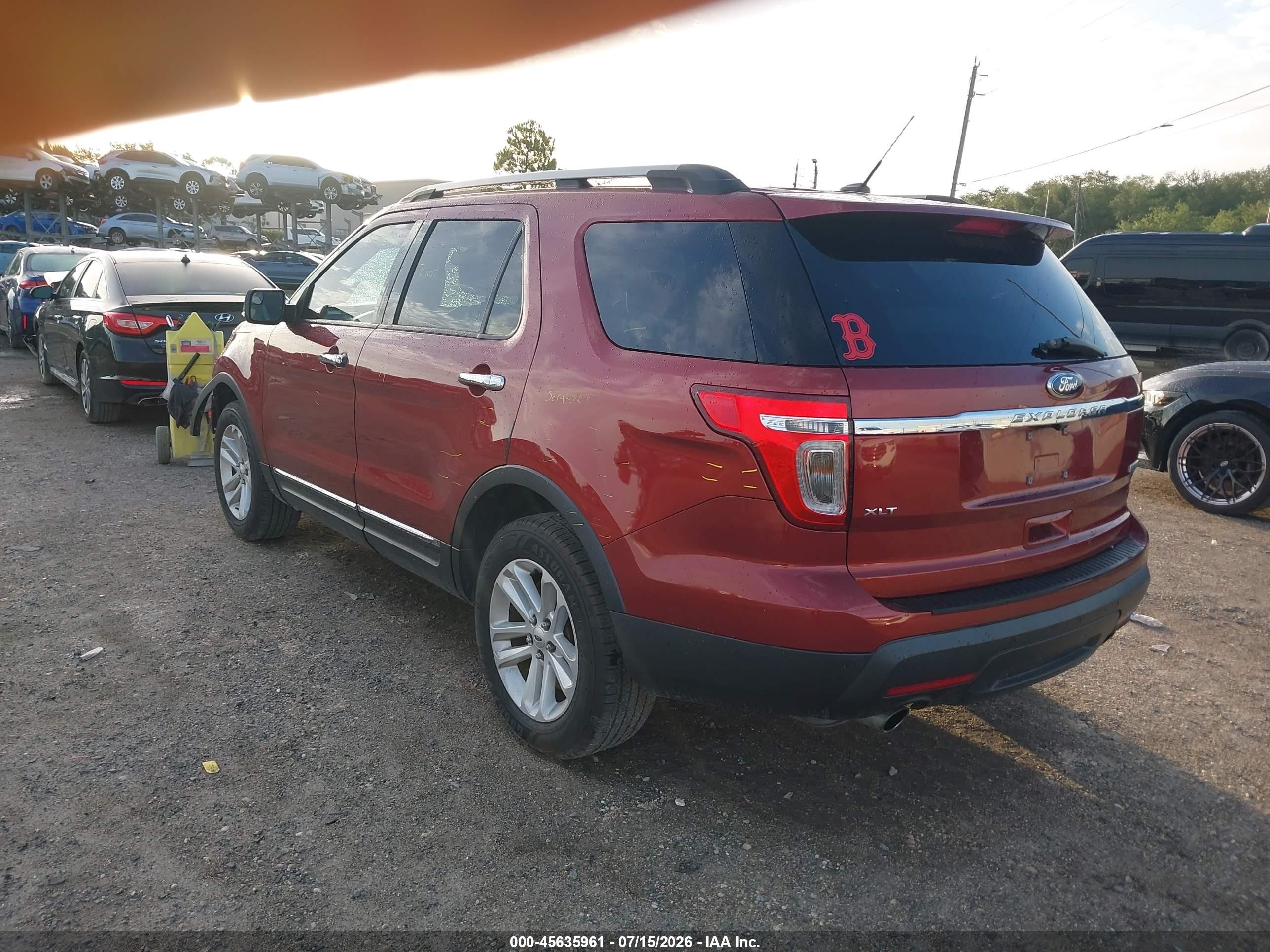 2014 Ford Explorer Xlt Red vin: 1FM5K7D99EGA29265