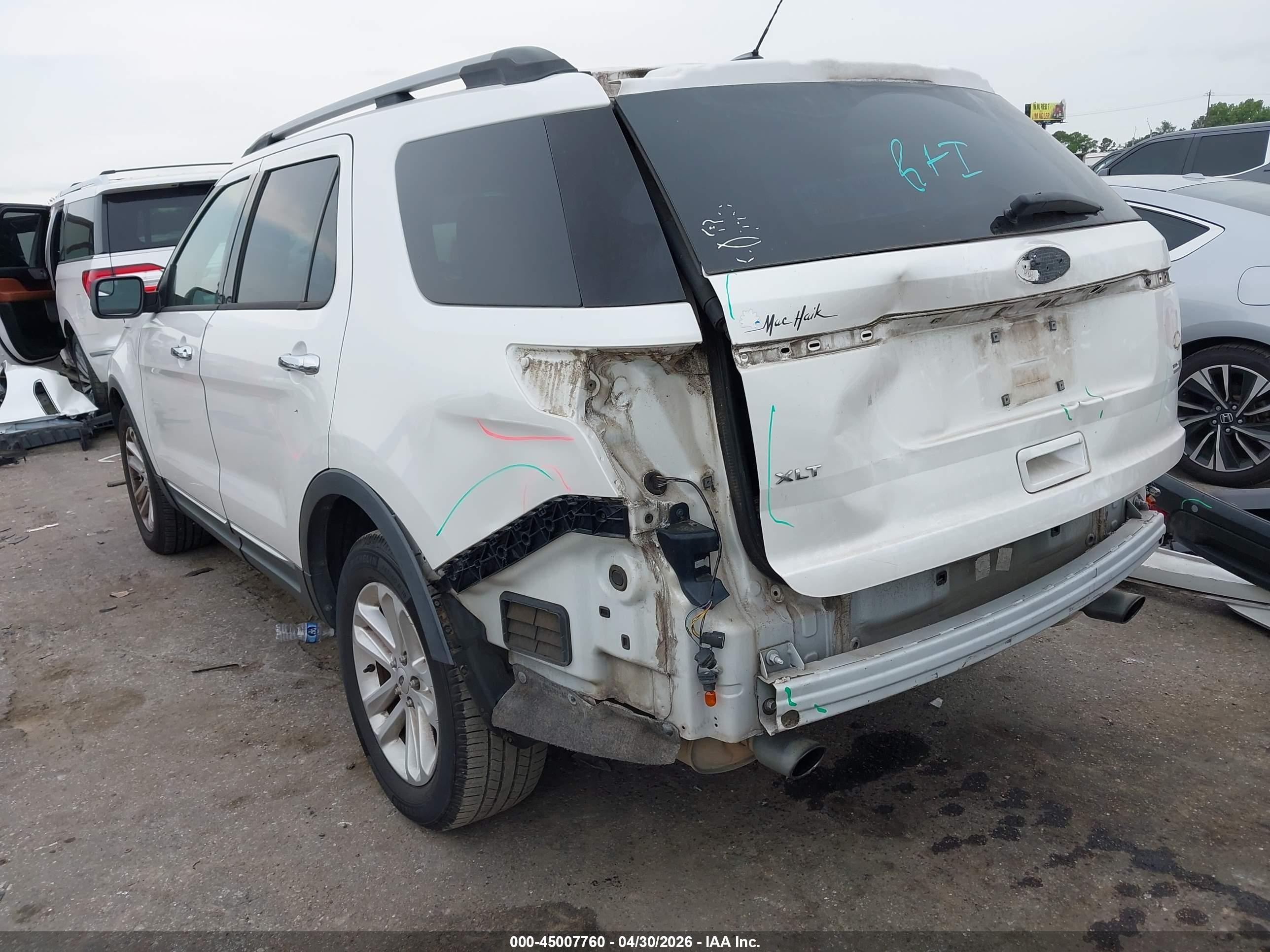 2014 Ford Explorer Xlt White vin: 1FM5K7D9XEGA59049