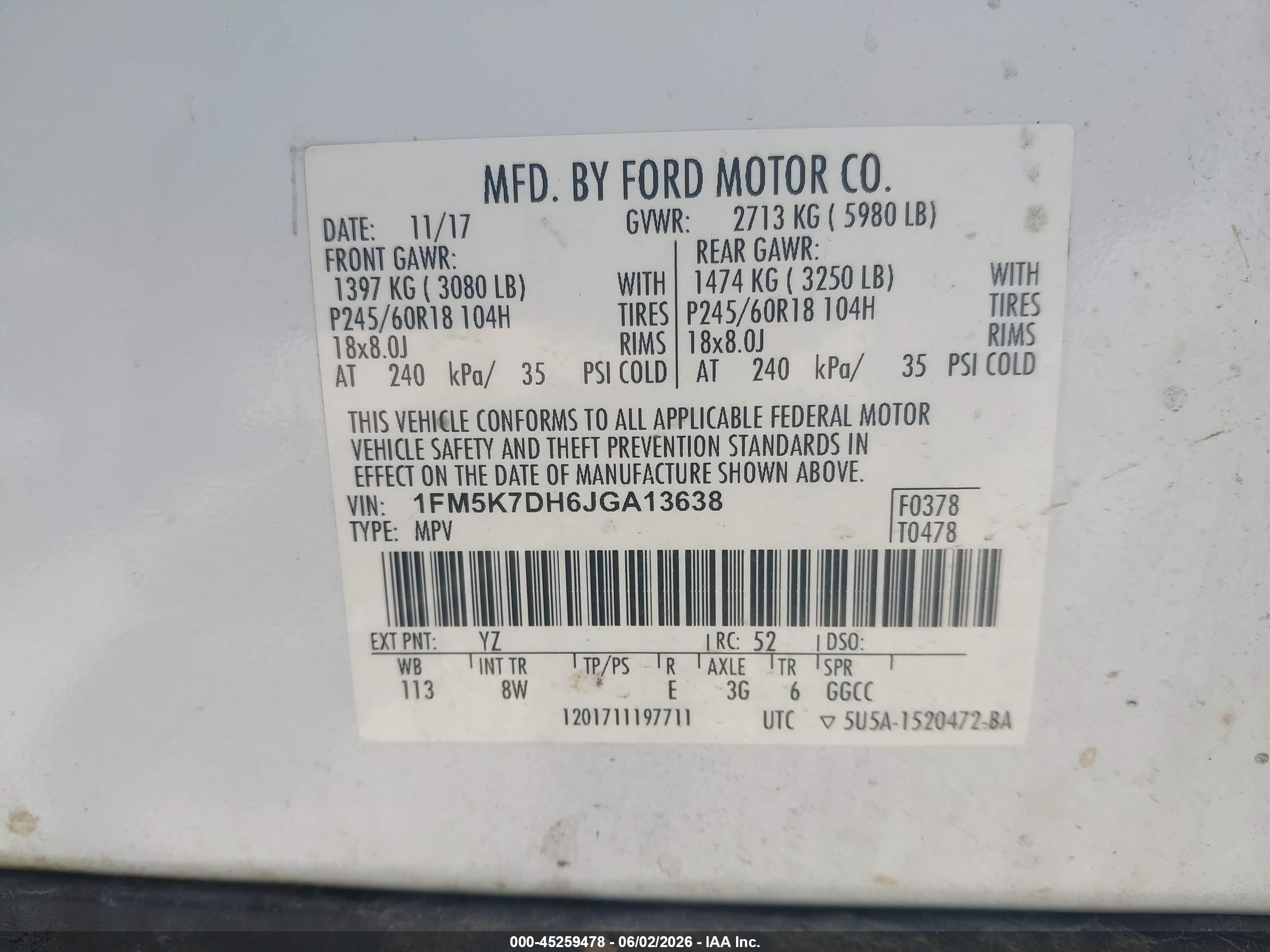 2018 Ford Explorer Xlt White vin: 1FM5K7DH6JGA13638